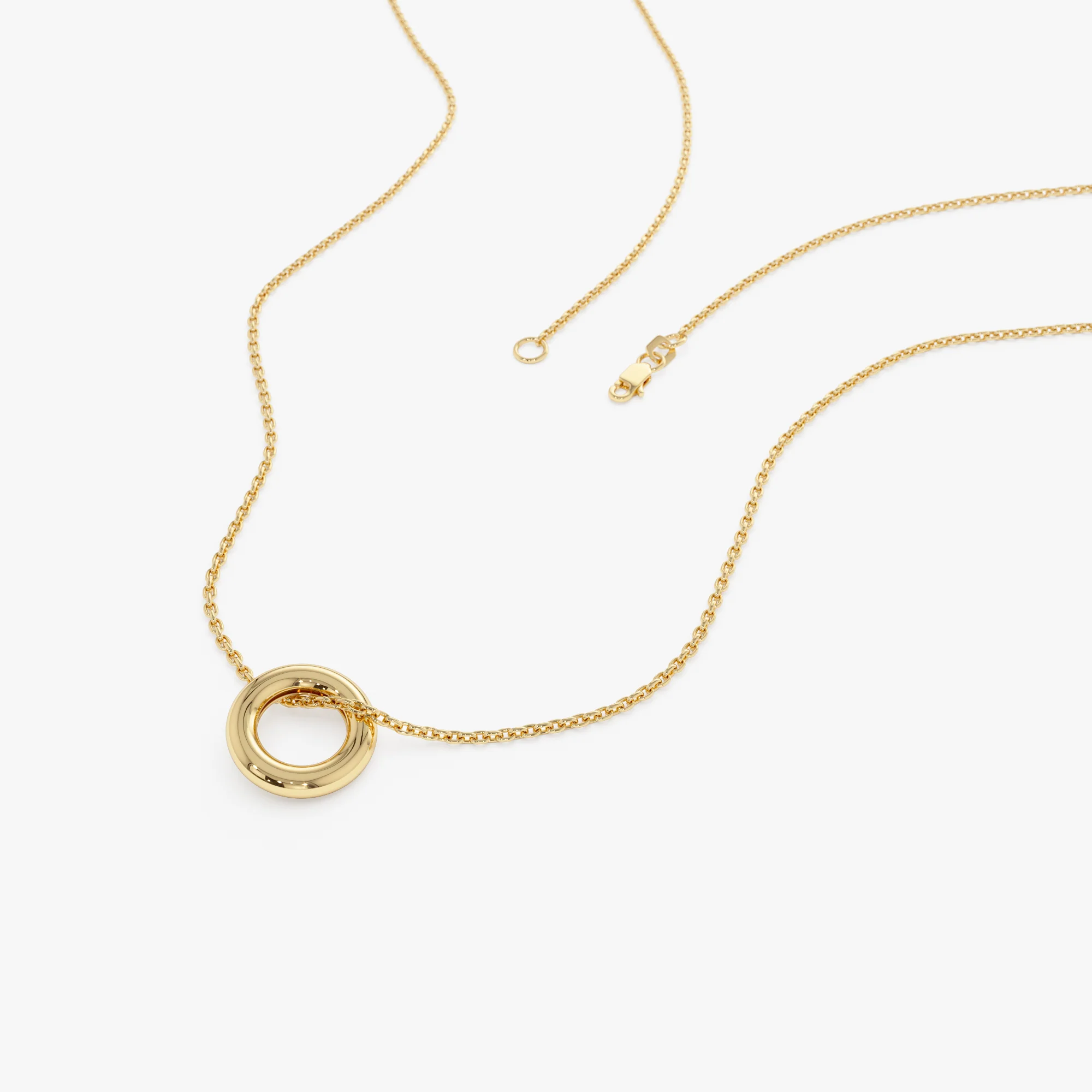 14K Gold Open Rondelle Charm – 2MM - Image 5