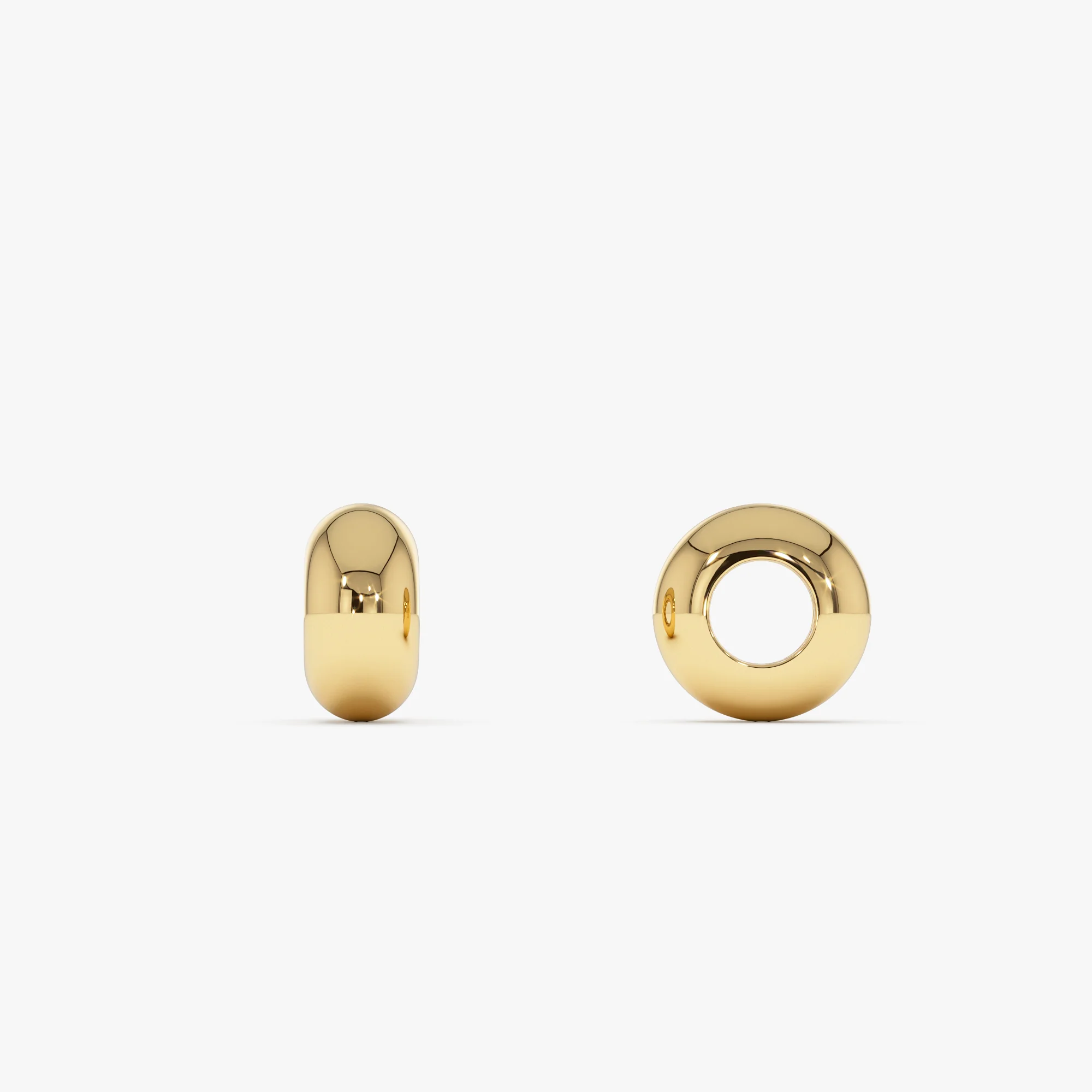 14K Gold Polished Rondelle Charm - 6MM