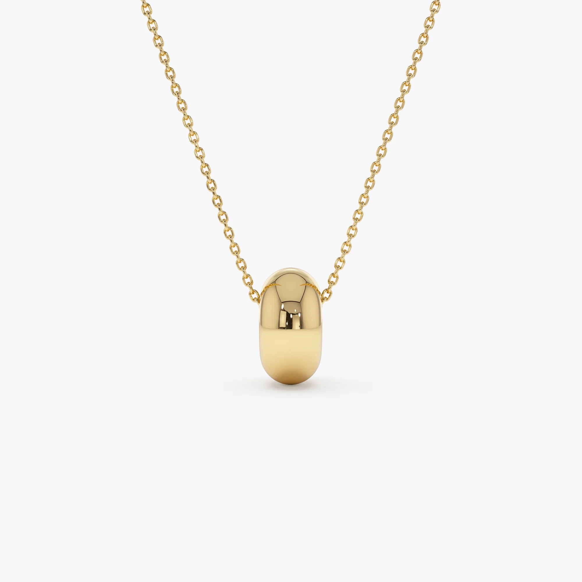 14K Gold Polished Rondelle Charm - 6MM - Image 4