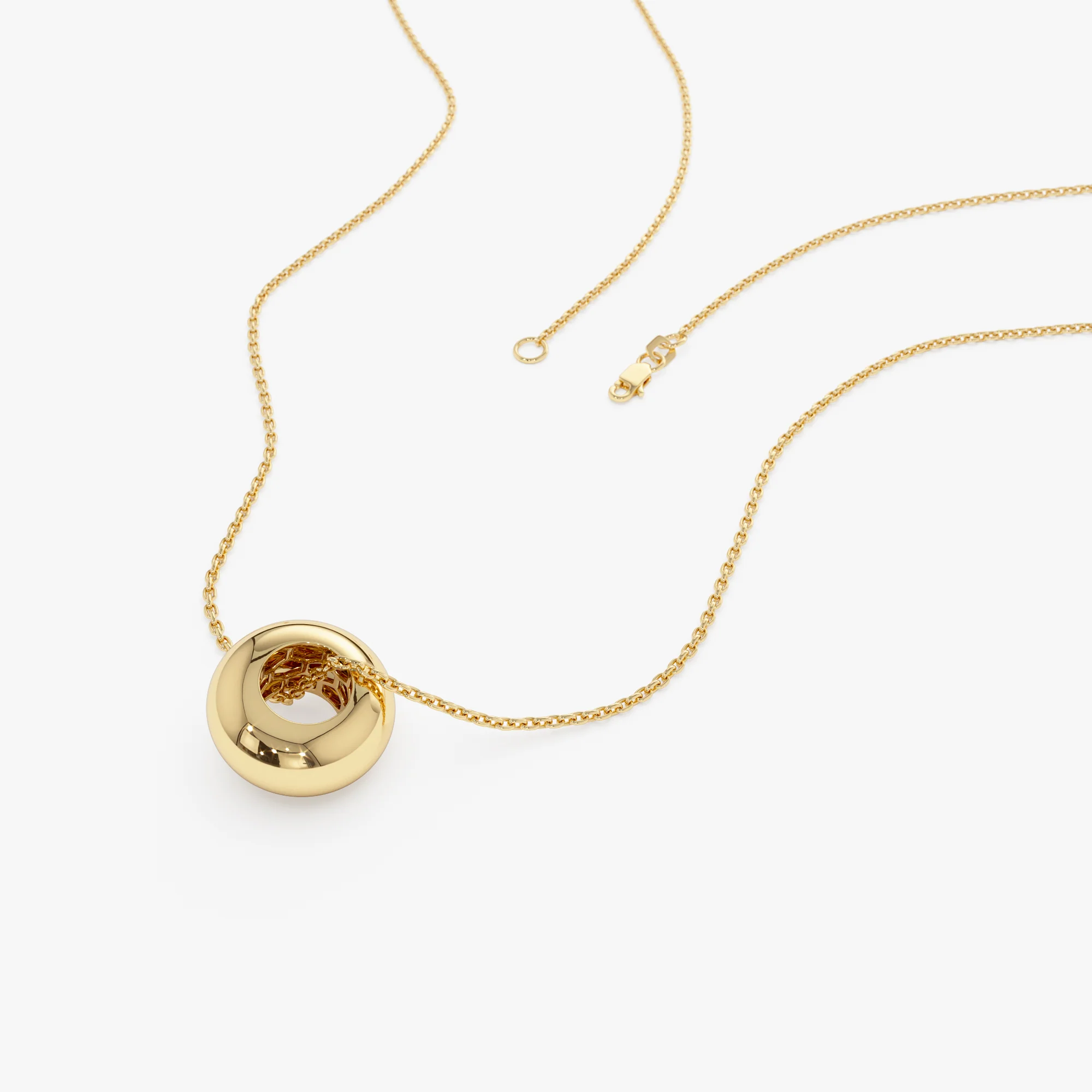 14K Gold Polished Rondelle Charm - 6MM - Image 5