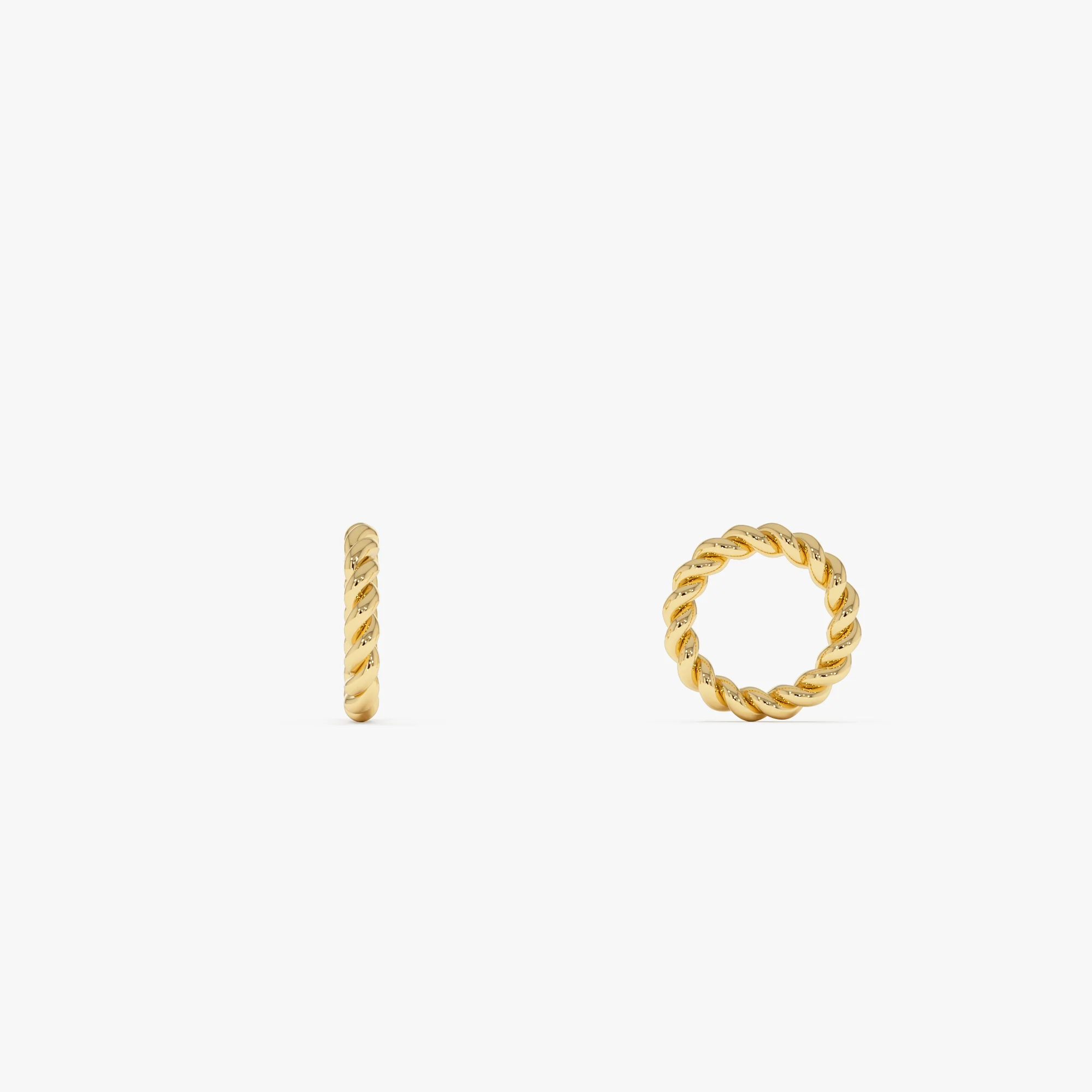 14K Gold Rope Rondelle Charm – 1.5MM