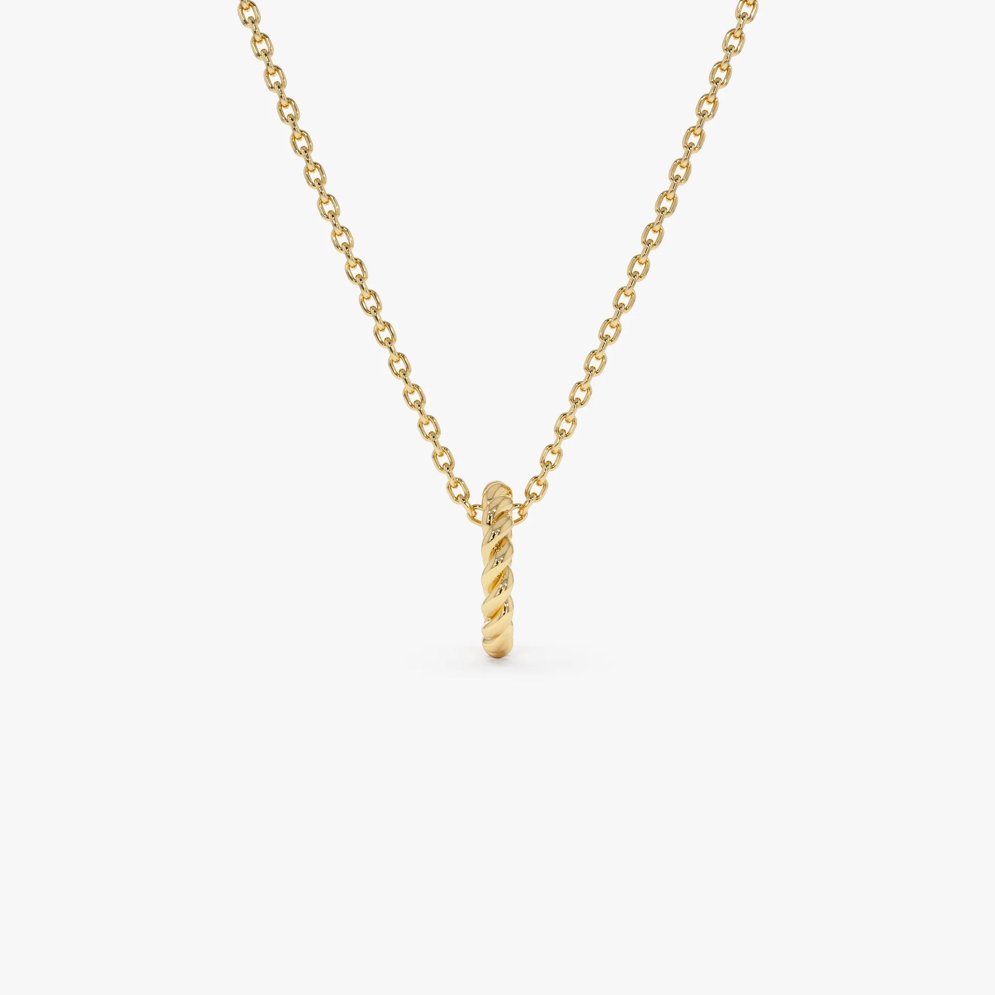14K Gold Rope Rondelle Charm – 1.5MM - Image 3