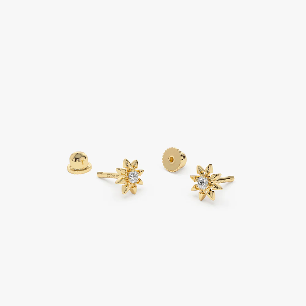 14k Gold Star Diamond Helix Piercing - Image 5