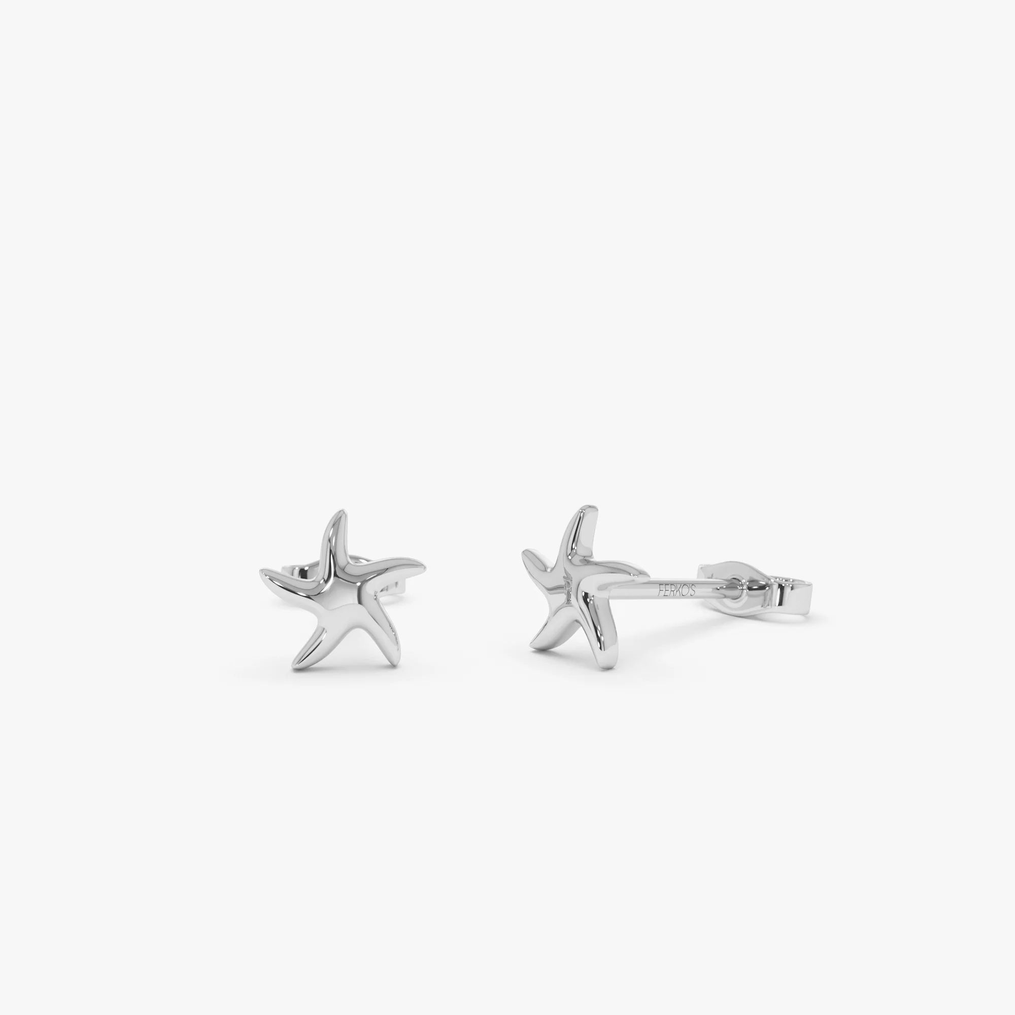 14K Gold Starfish Stud Earrings - Image 6