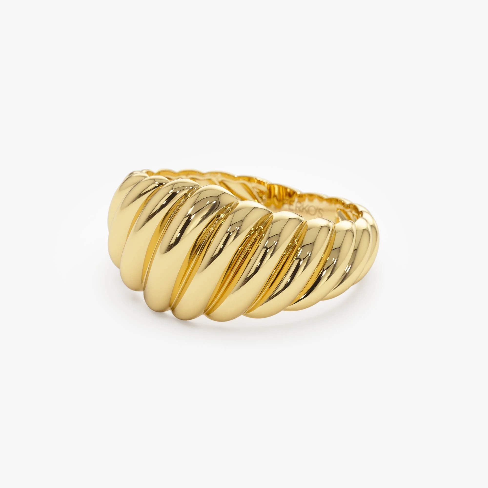 14k Gold Swirl Dome Bold Statement Ring - Image 10