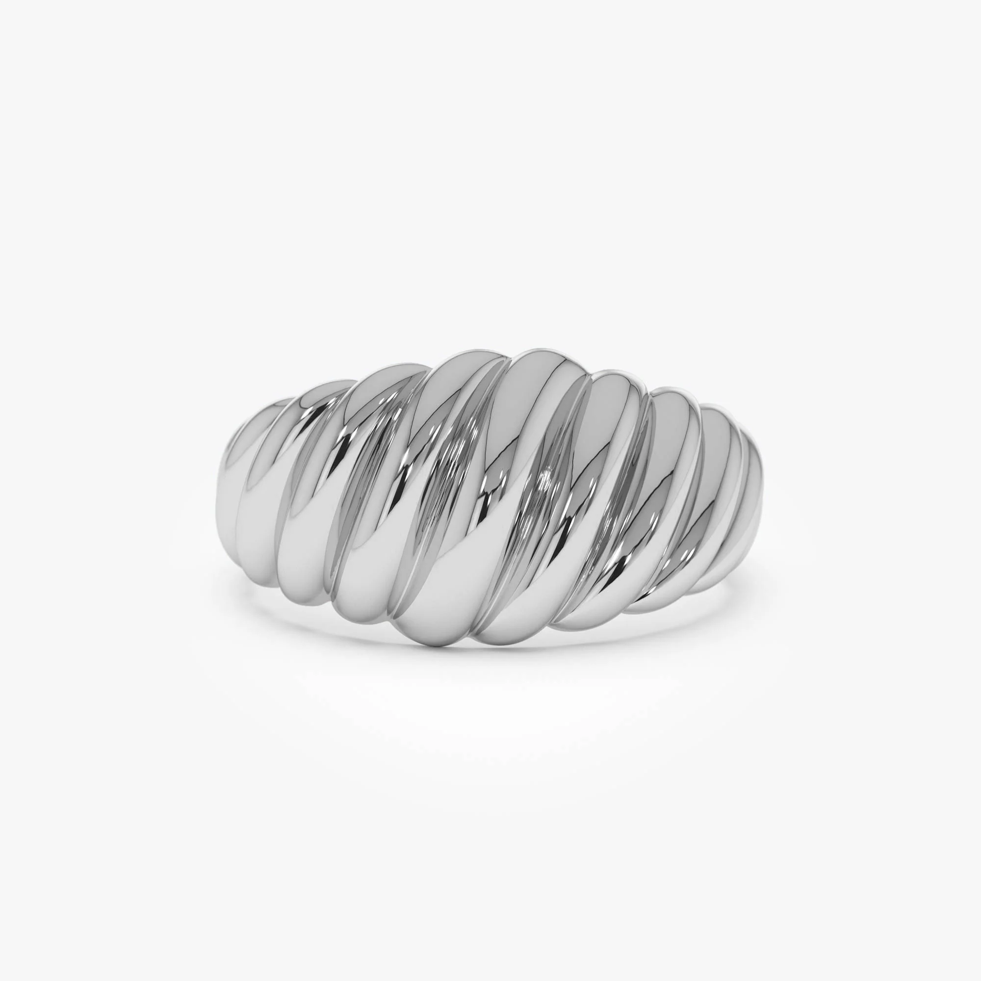 14k Gold Swirl Dome Bold Statement Ring - Image 9
