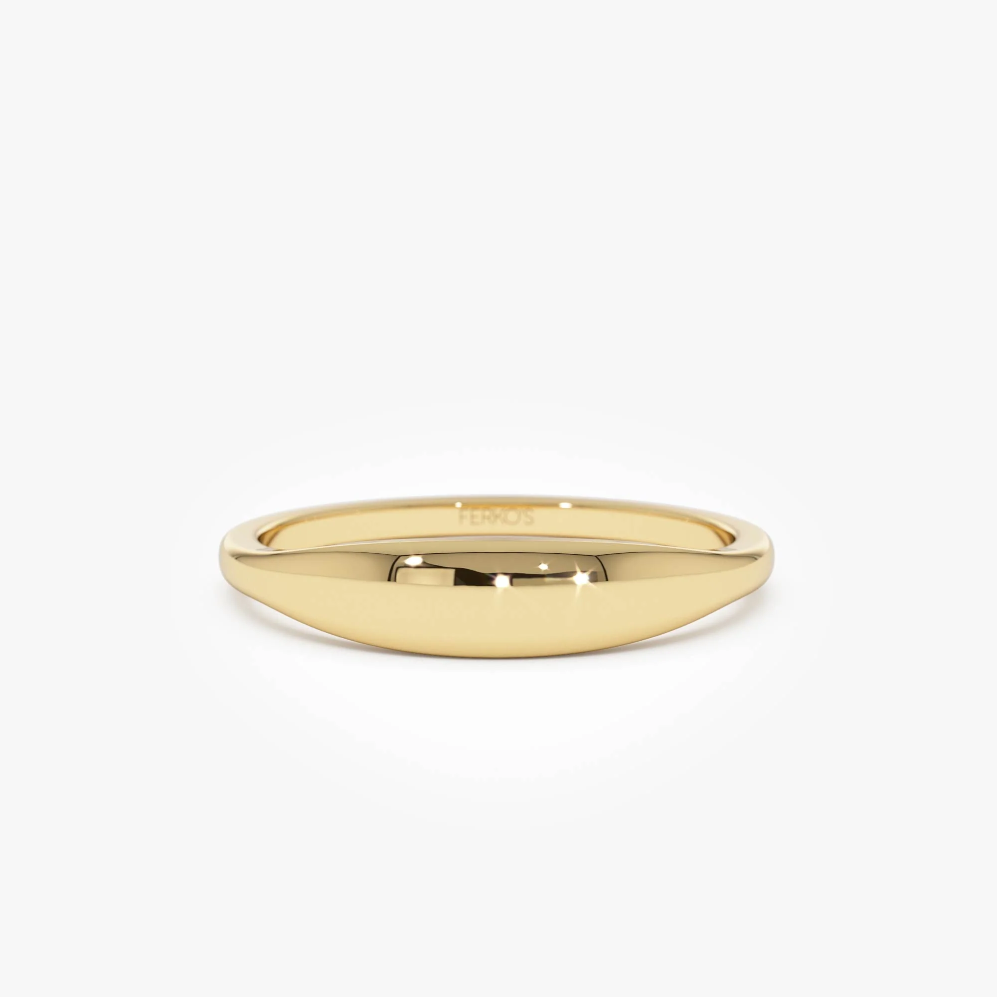 14k Gold Tapered Dome Gold Ring