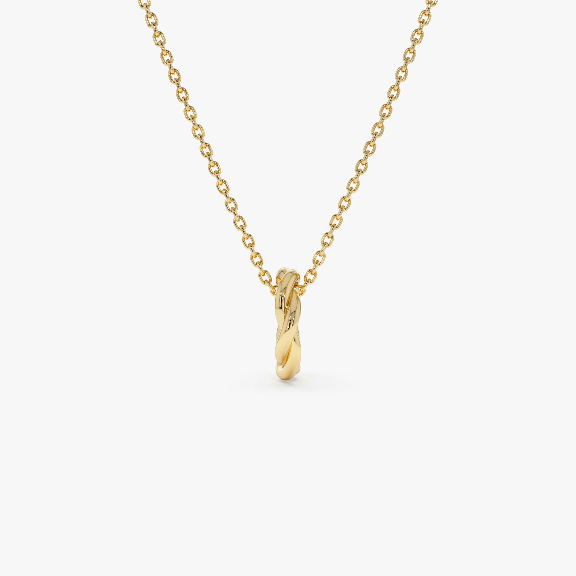 14K Gold Twisted Rondelle Charm – 2MM - Image 4