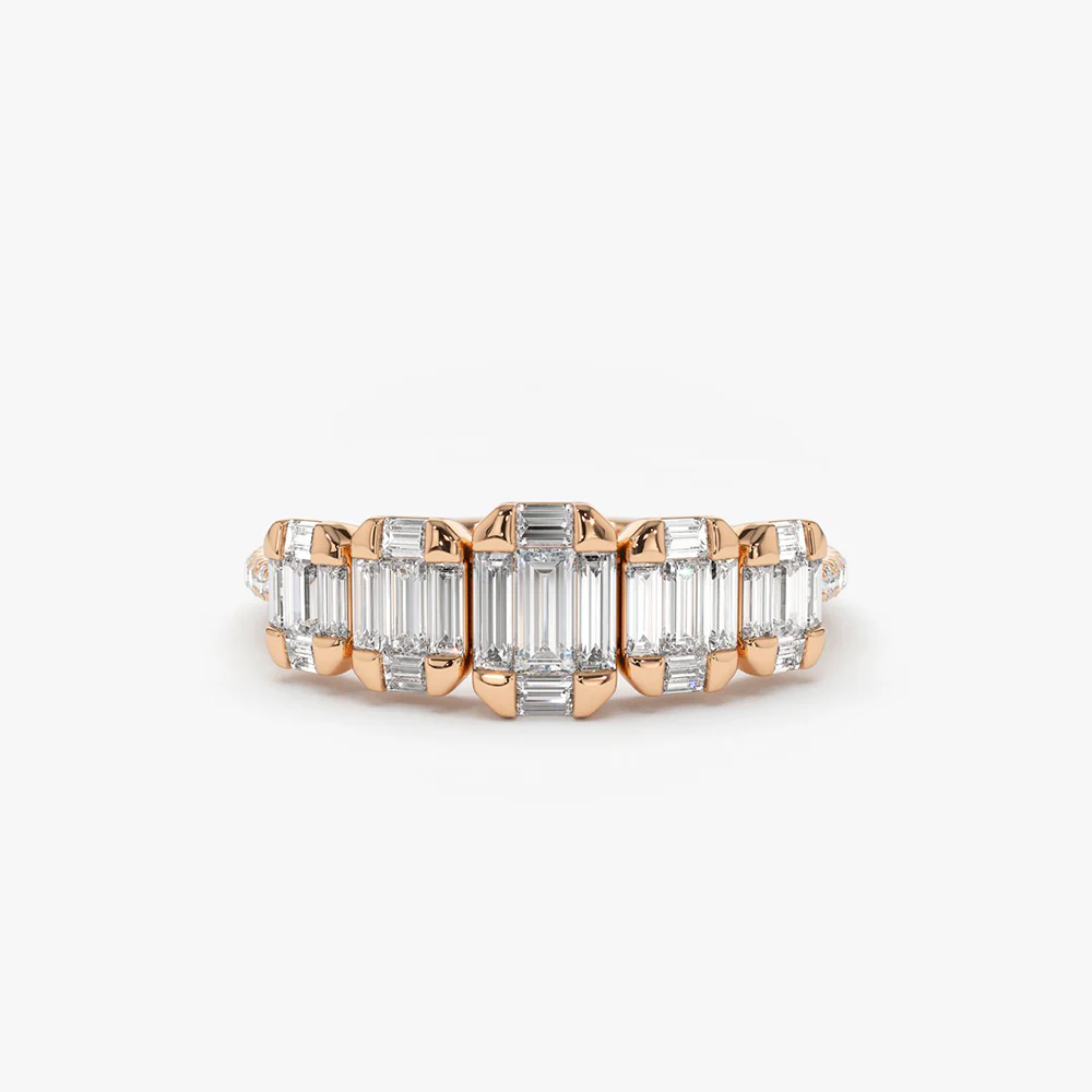 14K Graduating Baguette Diamond Anniversary Ring - Image 6