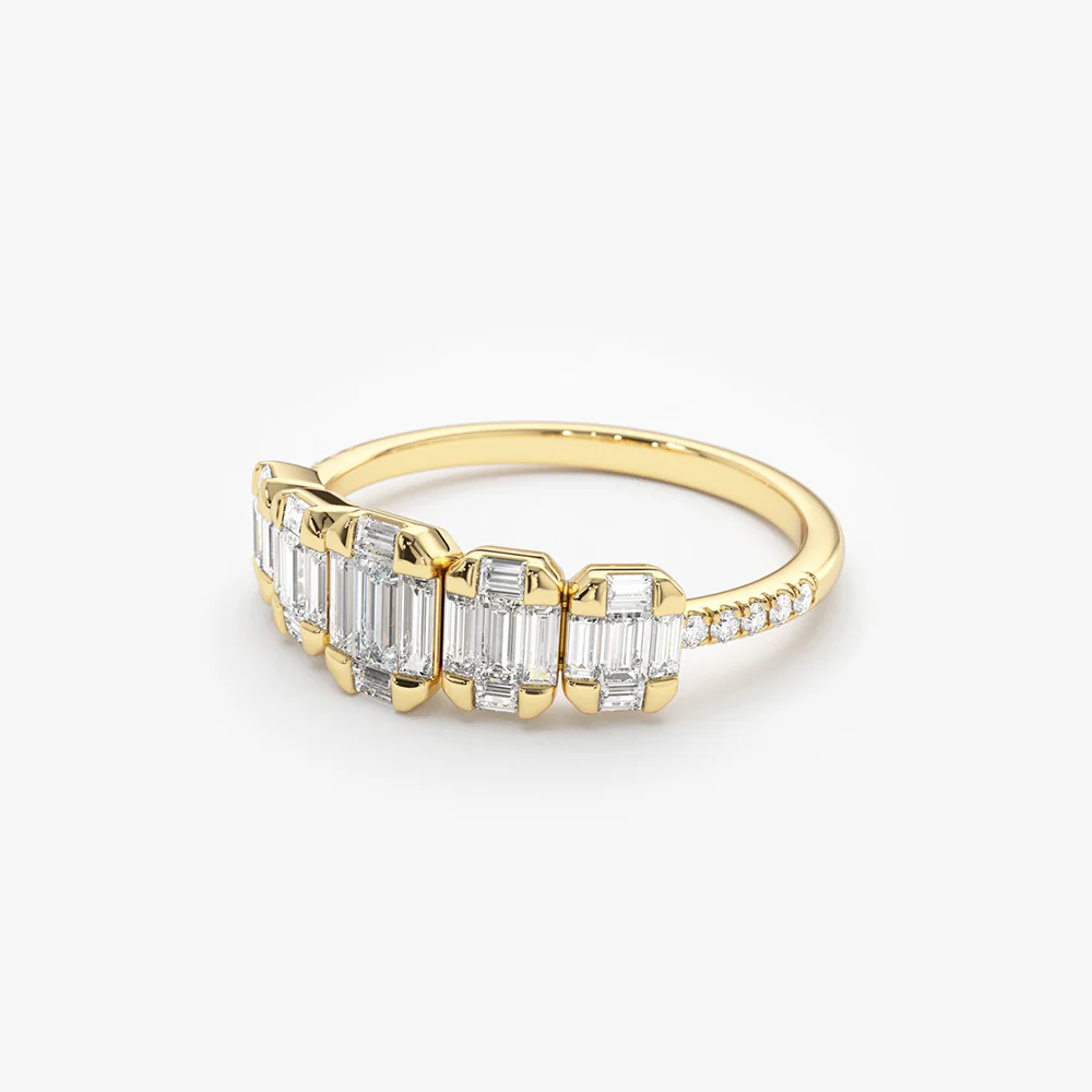 14K Graduating Baguette Diamond Anniversary Ring - Image 8
