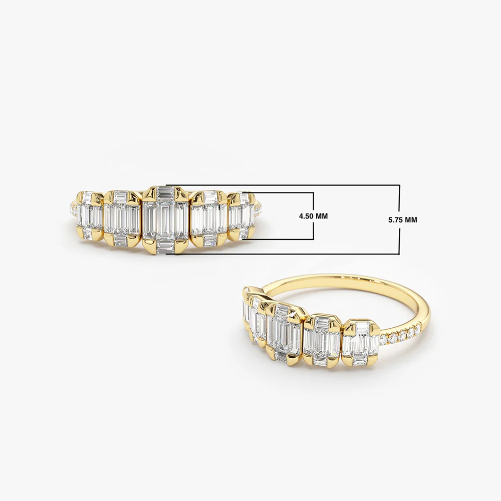 14K Graduating Baguette Diamond Anniversary Ring - Image 9