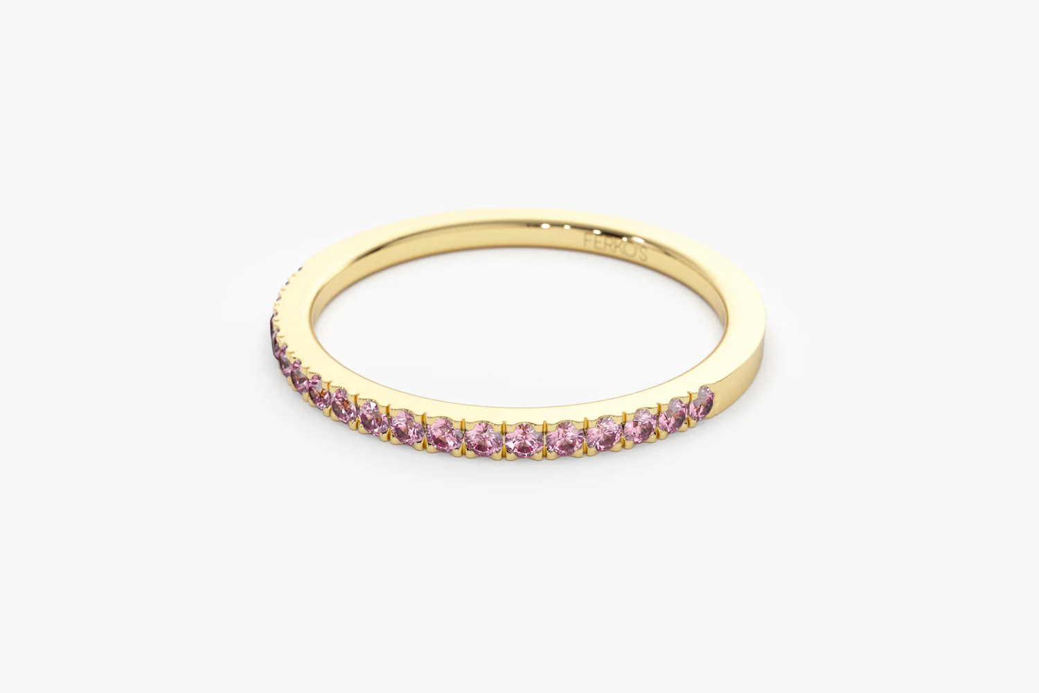 14k Half Eternity Pink Sapphire Ring - Image 12