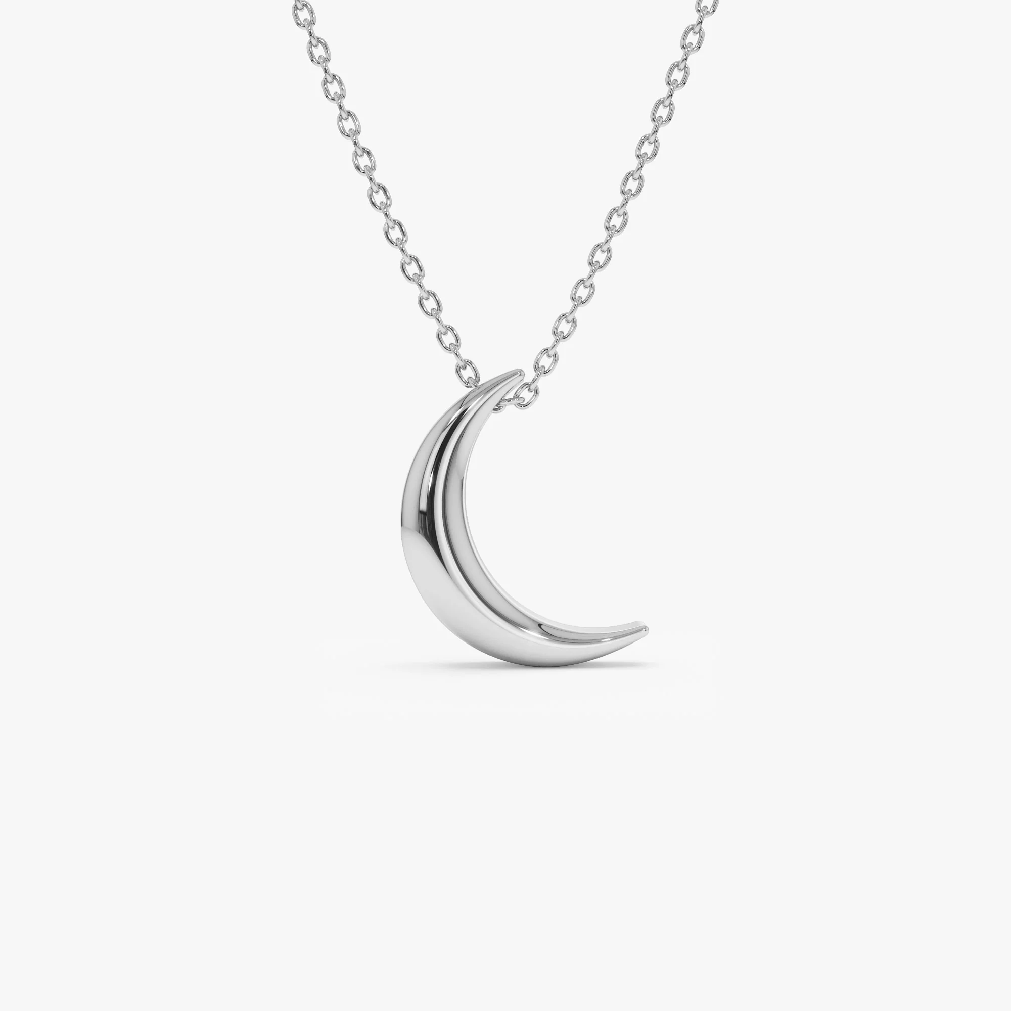 14K Half Moon Crescent Charm Necklace - Image 6