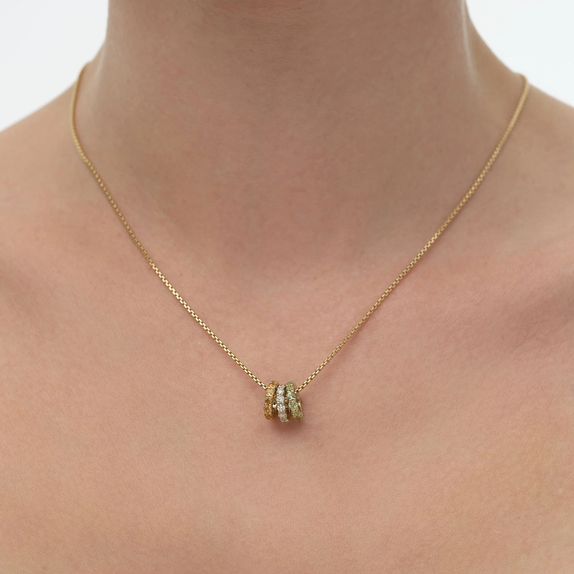 14k Garnet Rondelle Charm - Image 5