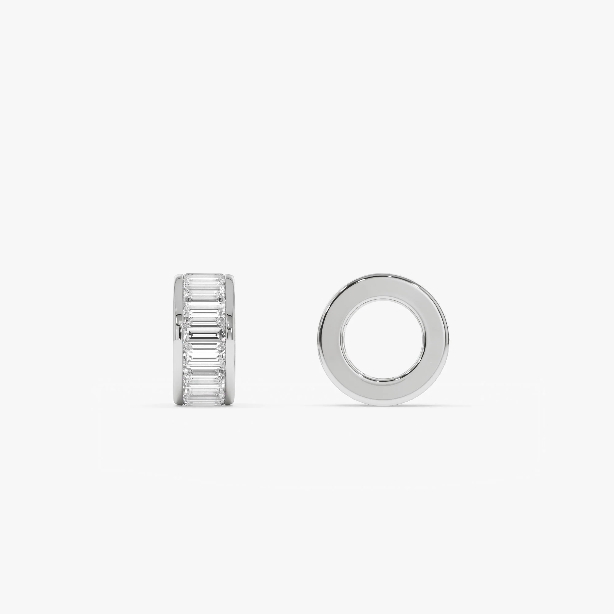 0.85 Ctw 14k Lab Grown Baguette Diamond Rondelle Charm - Verna - Image 2
