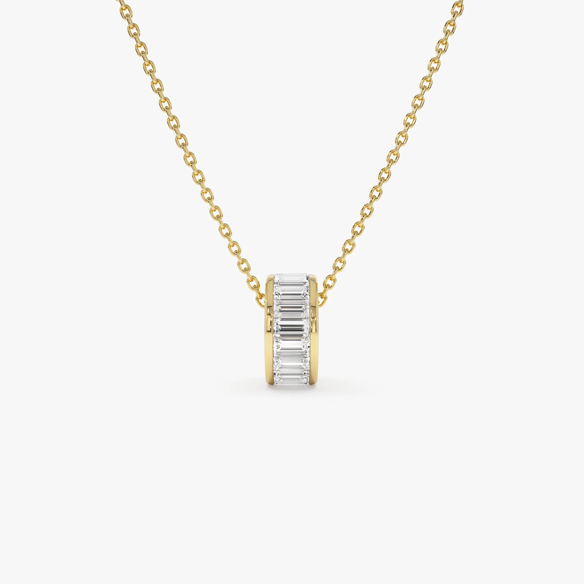 0.85 Ctw 14k Lab Grown Baguette Diamond Rondelle Charm - Verna - Image 3