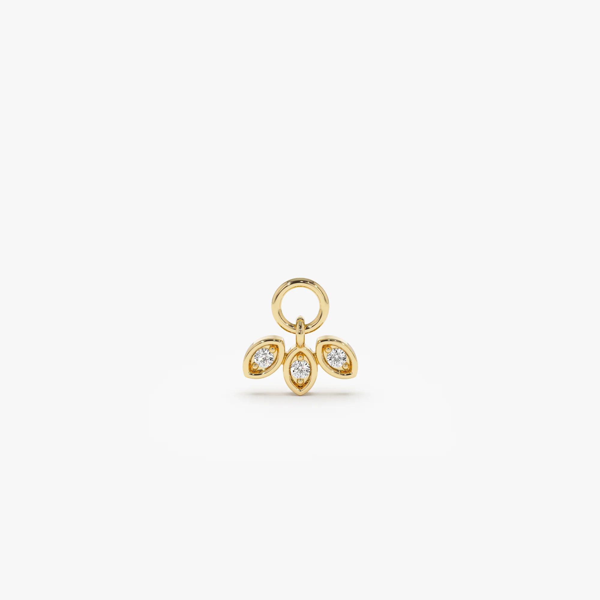 14k Leaf Shape Hoop Charm