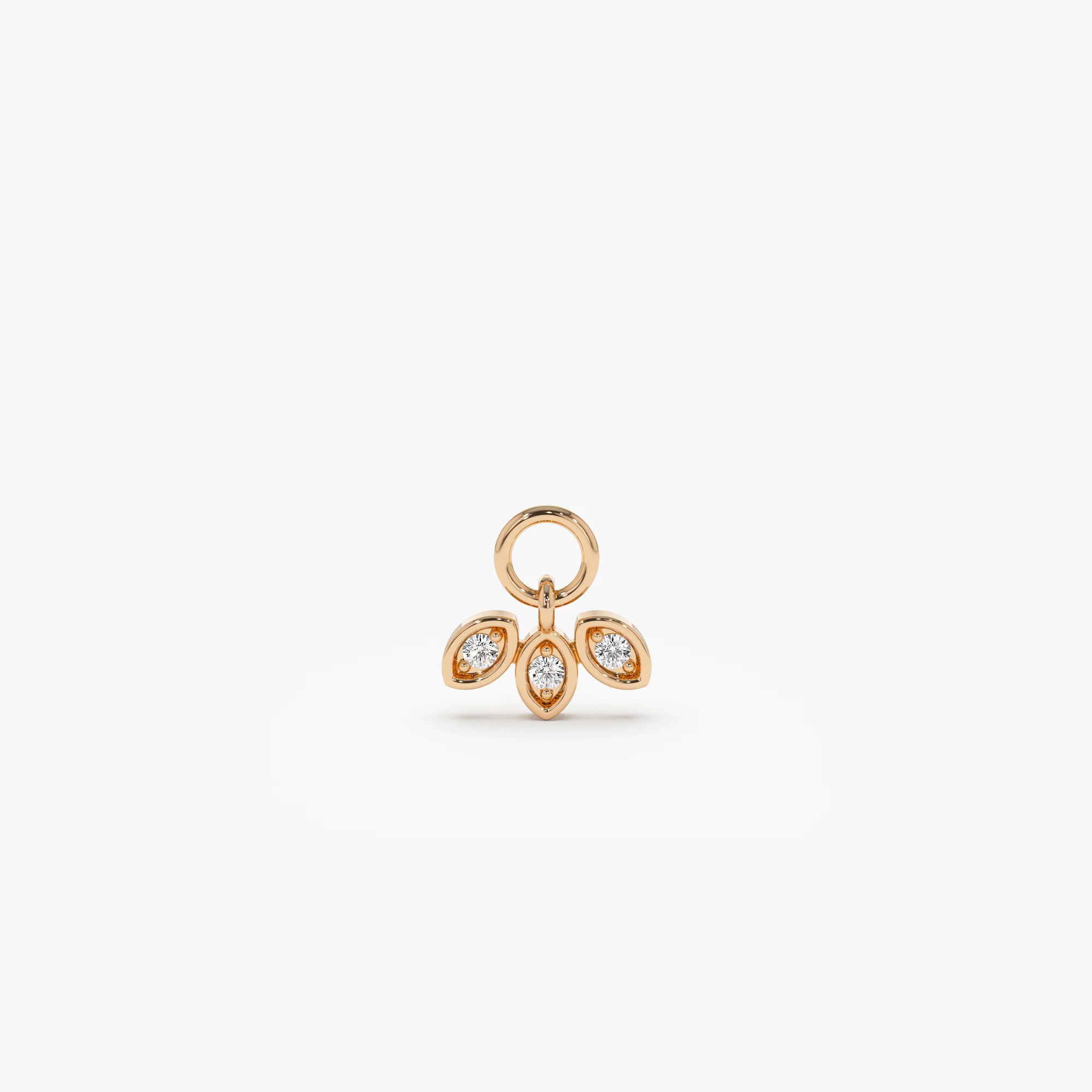 14k Leaf Shape Hoop Charm - Image 4