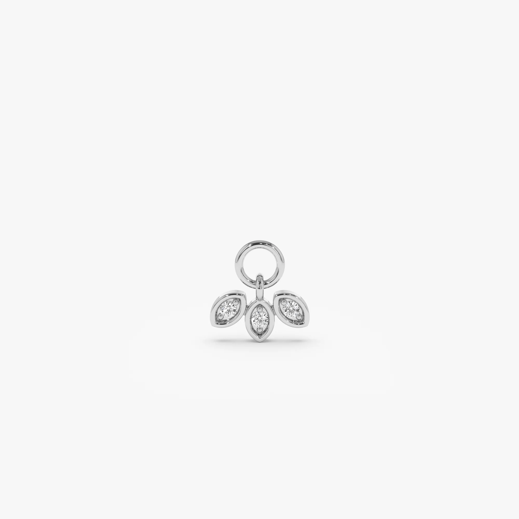 14k Leaf Shape Hoop Charm - Image 5