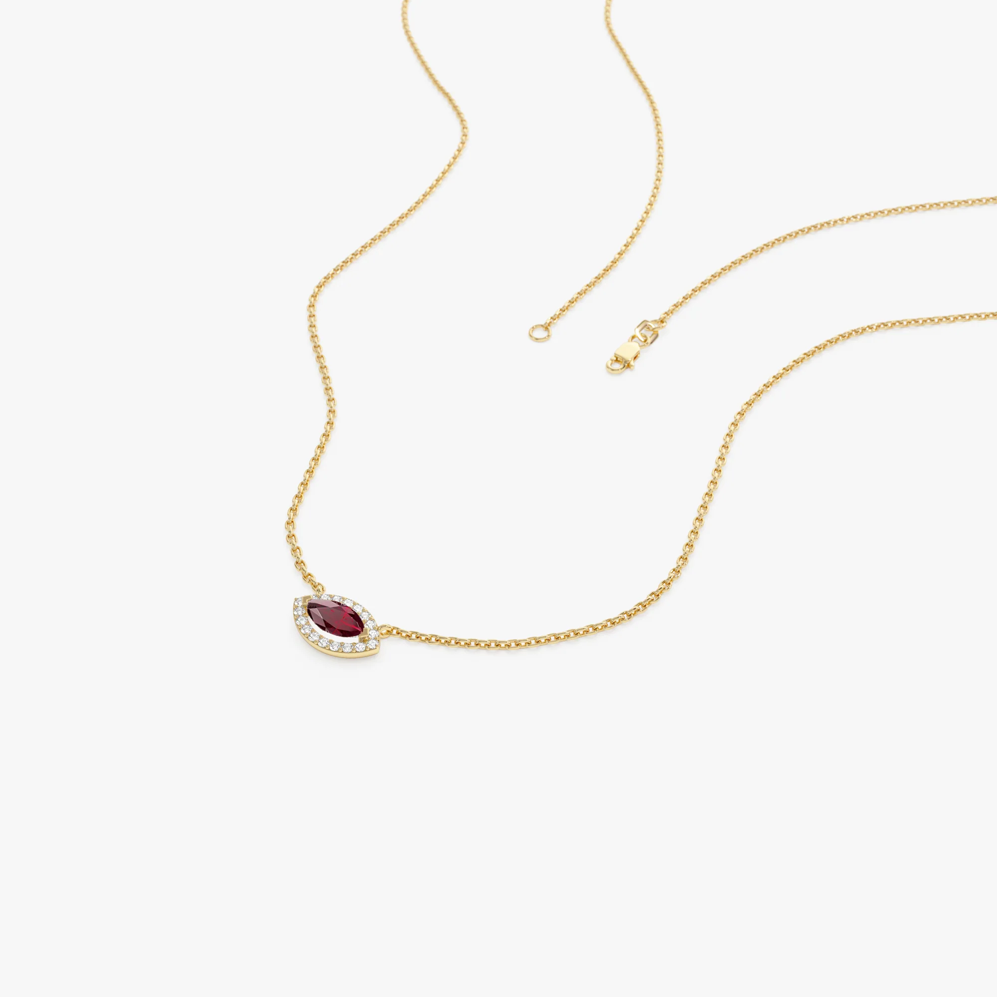 14k Marquise Ruby with Halo Diamond Setting - Image 8