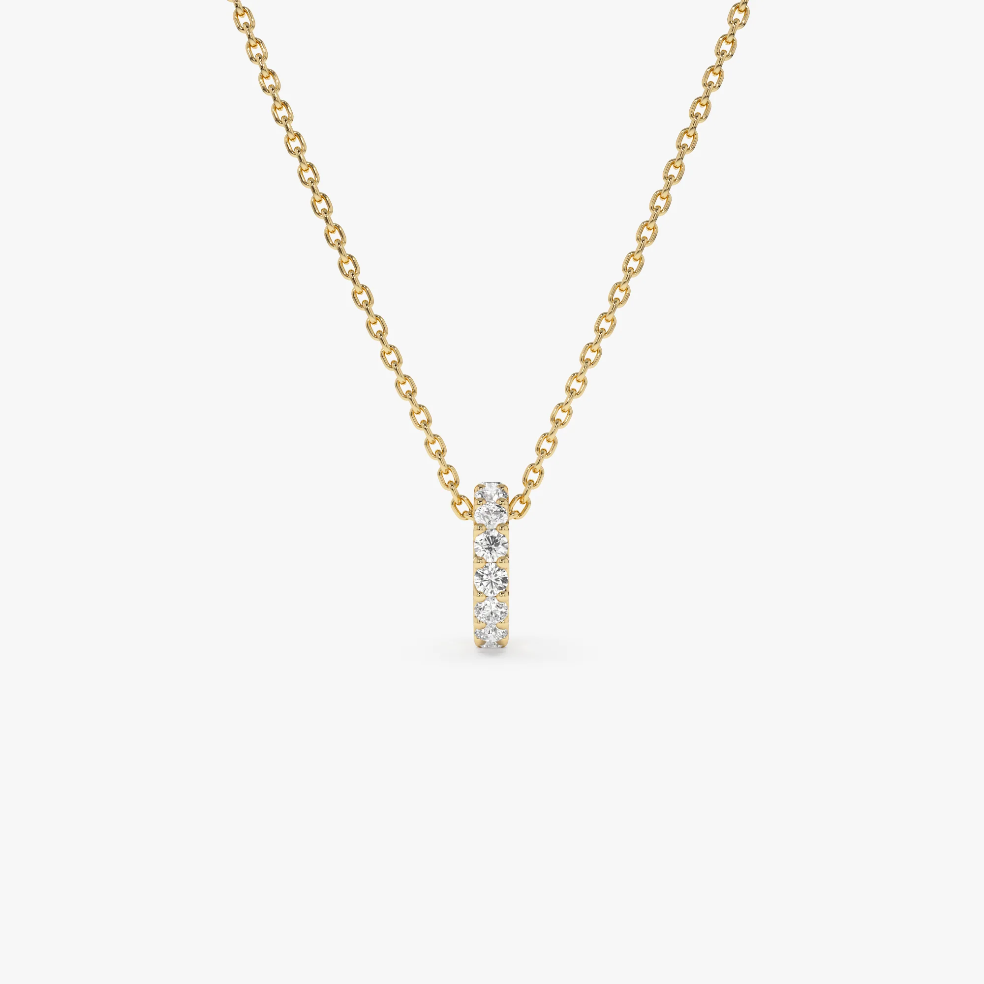 14k Mini Rondelle Charm in Lab Grown Diamond - Image 7