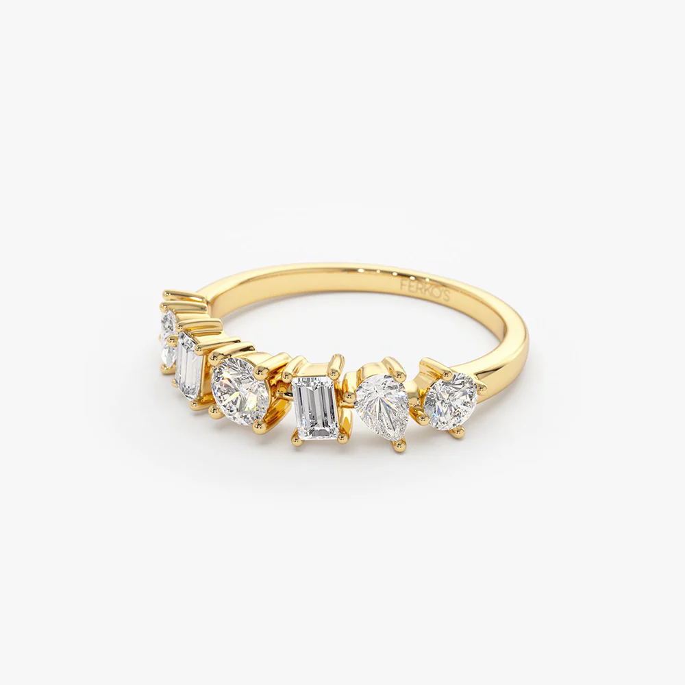 0.77 ctw 14k Mixed Cut Lab Grown Diamond Anniversary Ring - Holly - Image 8