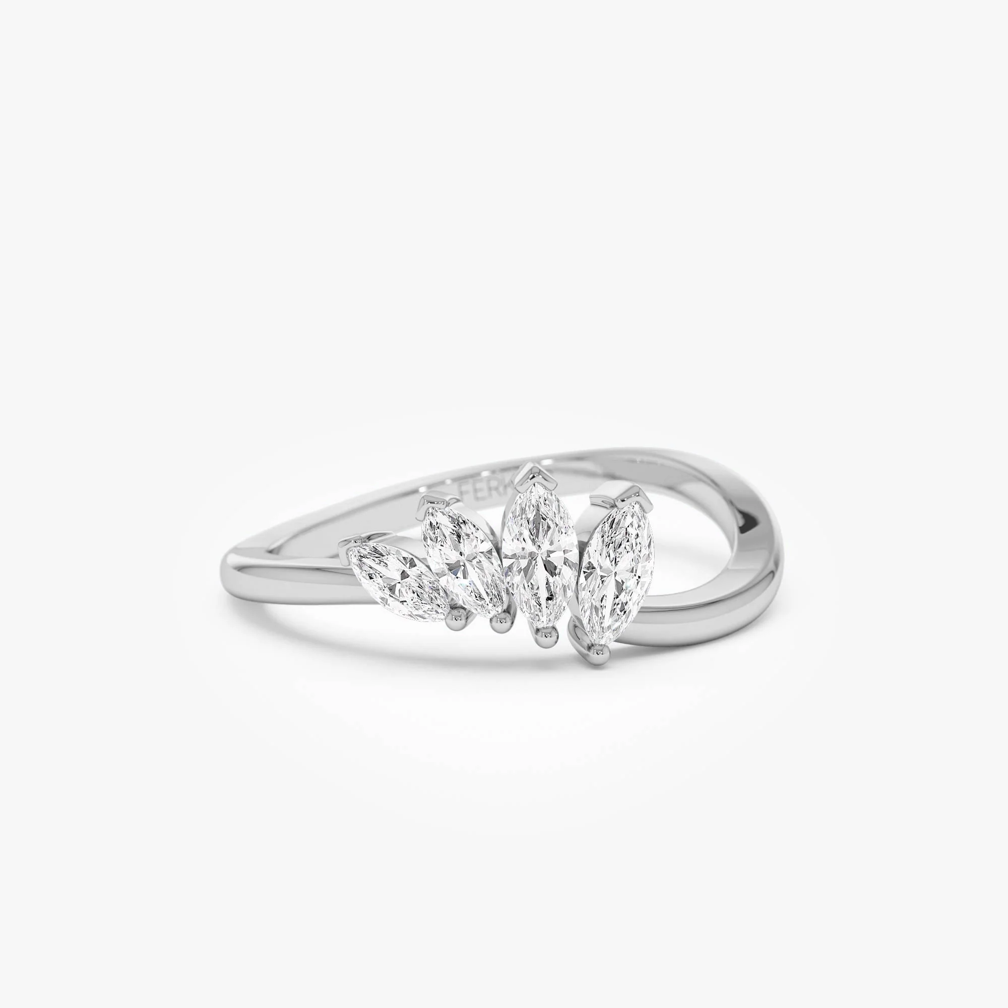 14k Modern Marquise Diamond Cluster Ring - Image 7
