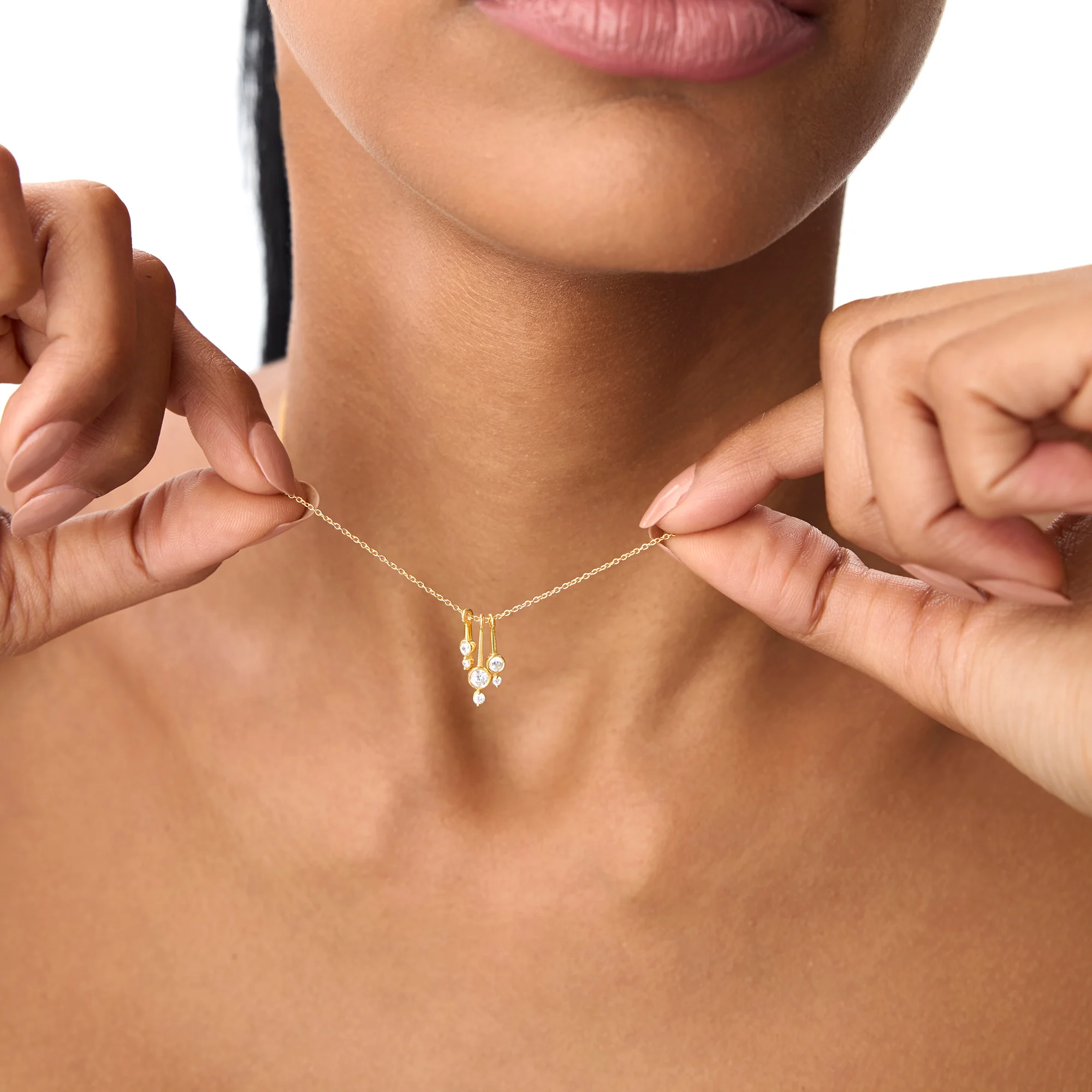 14k Multi Bezel Set Diamond Pendant - Image 2