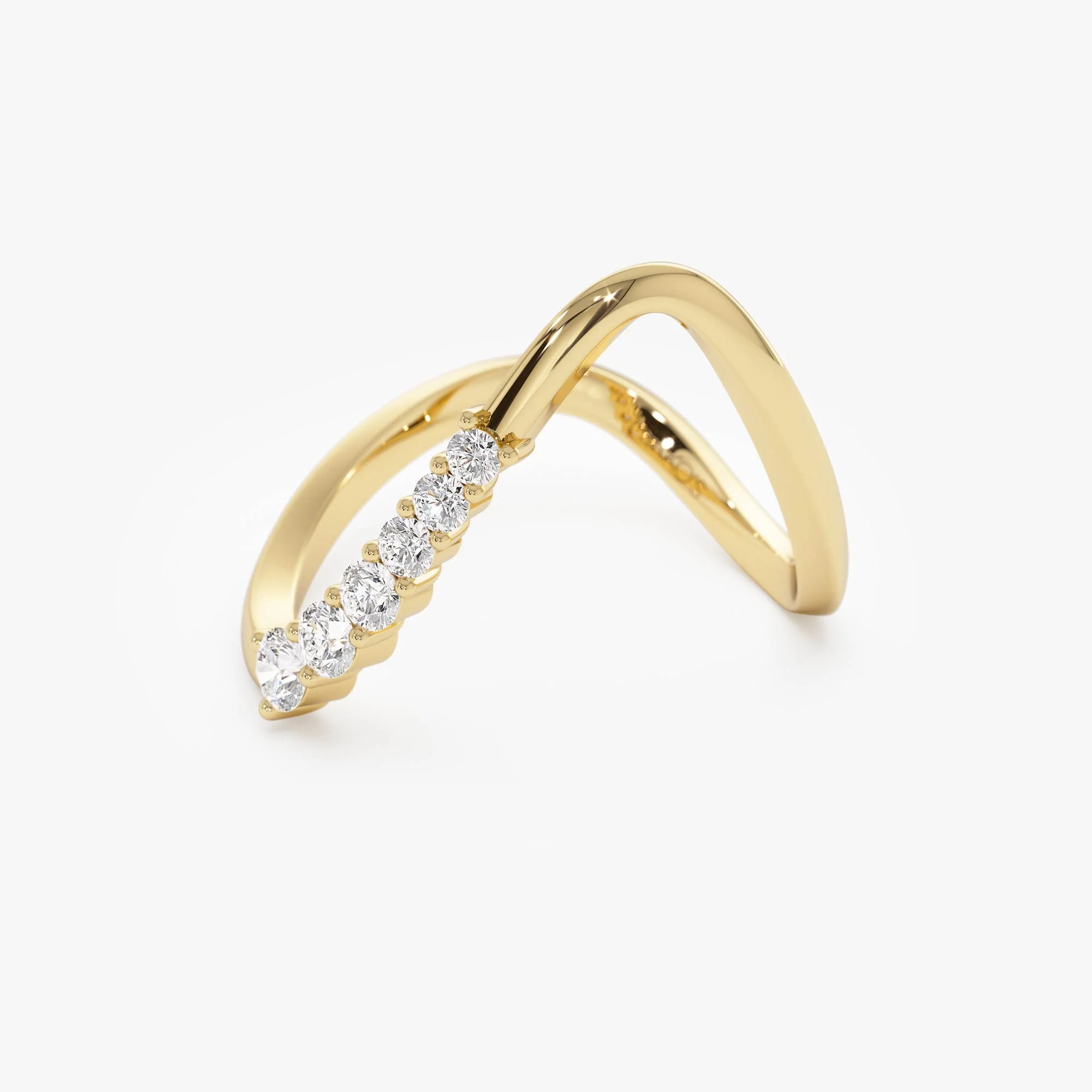 14K Open Twist Unique Diamond Ring - Image 8