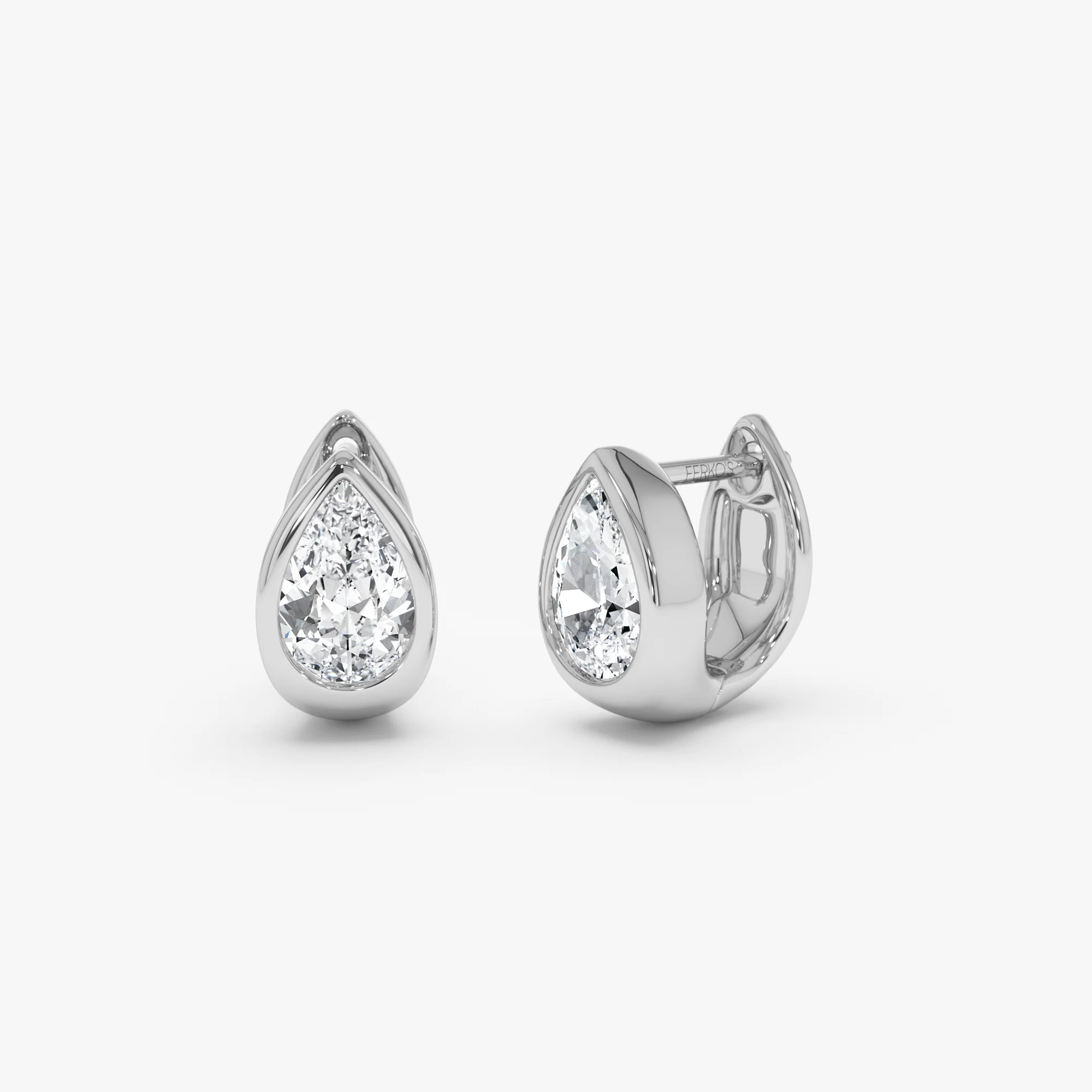 1.55 Ctw 14K Pear Lab Diamond Bezel Statement Stud Earrings - Adina - Image 6