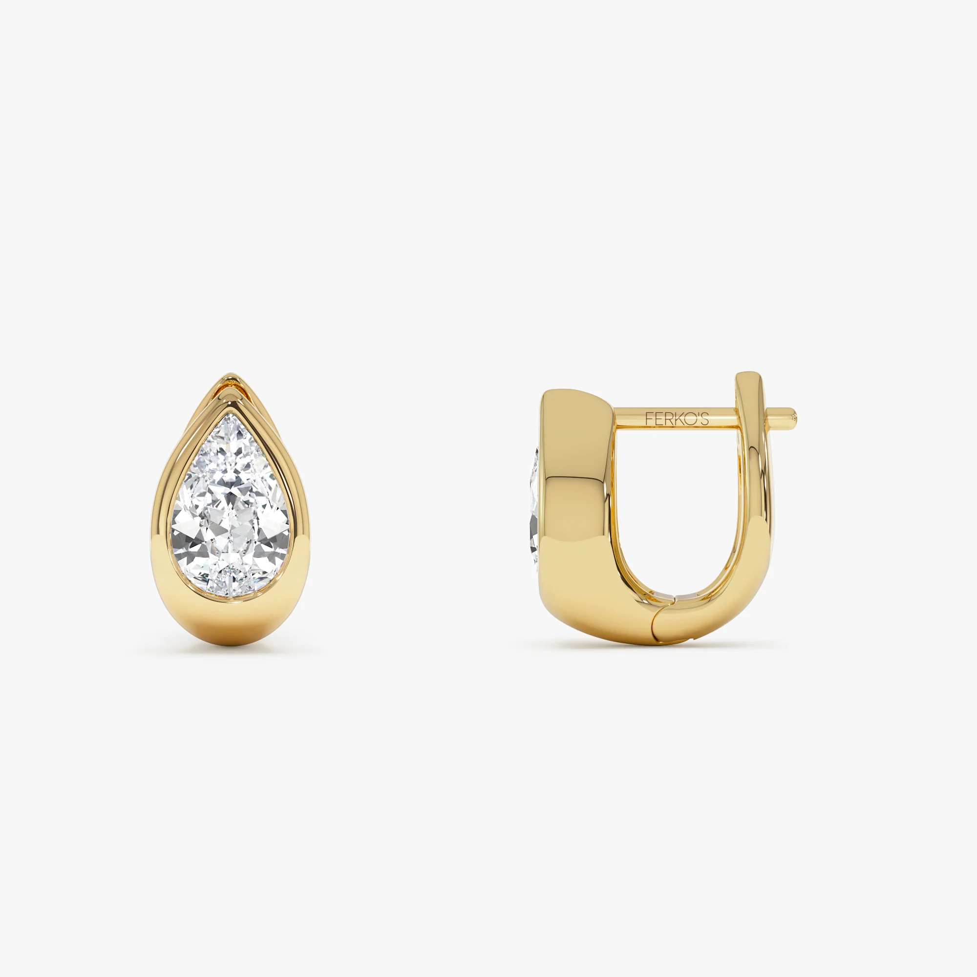 1.55 Ctw 14K Pear Lab Diamond Bezel Statement Stud Earrings - Adina - Image 7