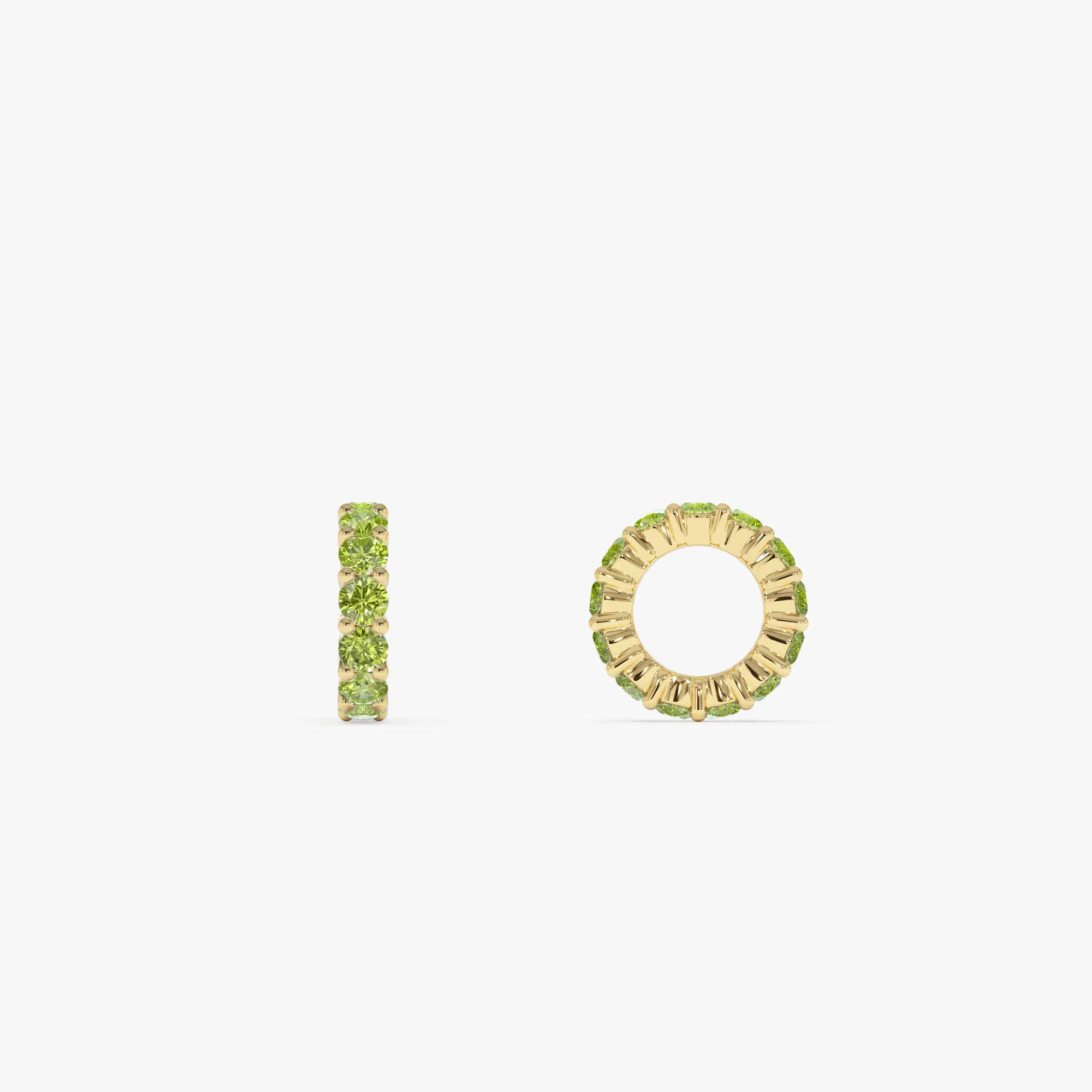 14k Peridot Rondelle Charm