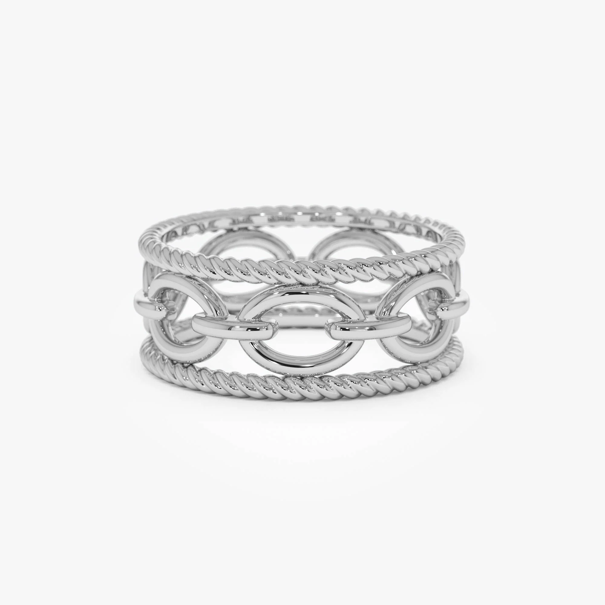 14k Rope Chain Link Unique Ring - Image 6