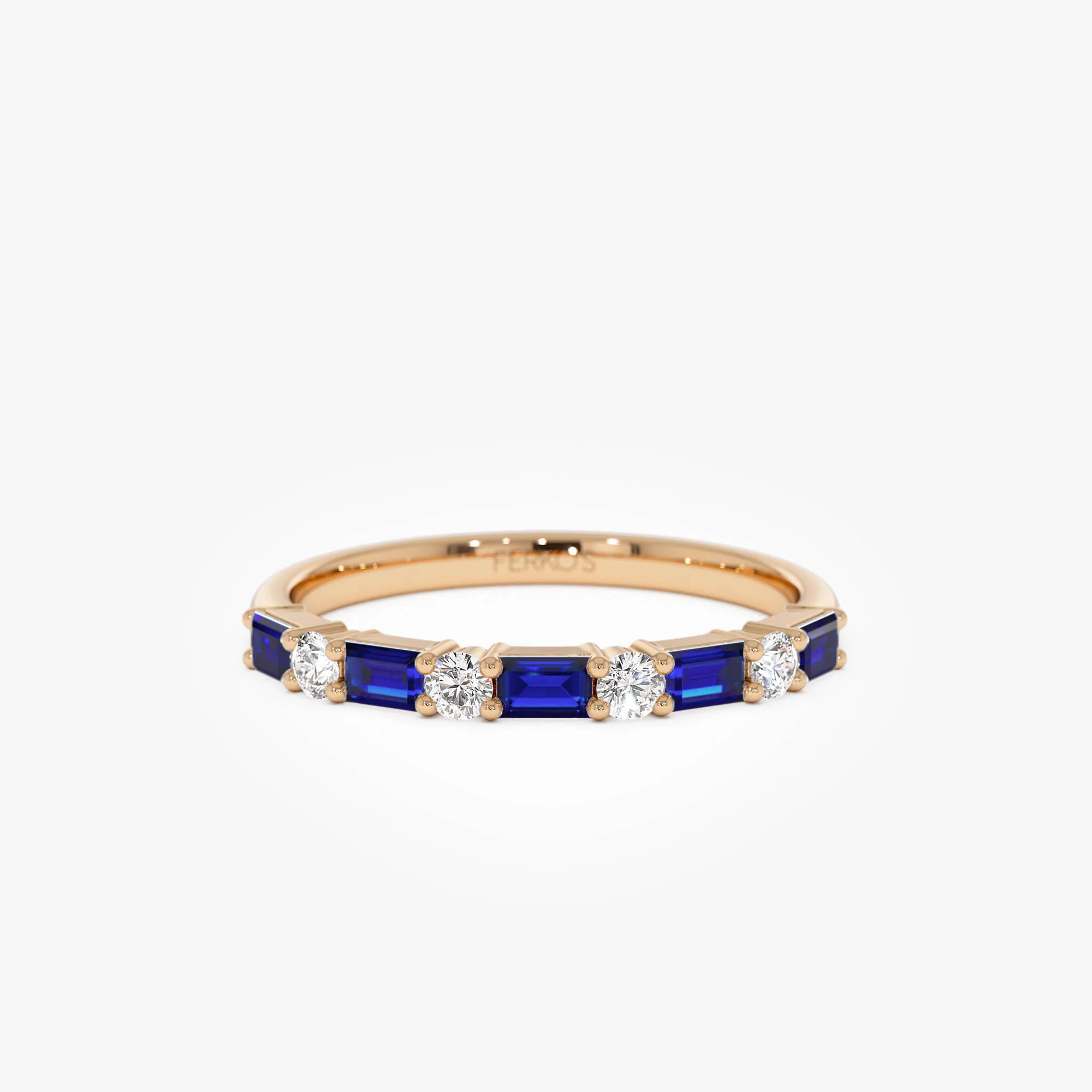 14k Sapphire and Diamond Prong Setting Ring - Image 7
