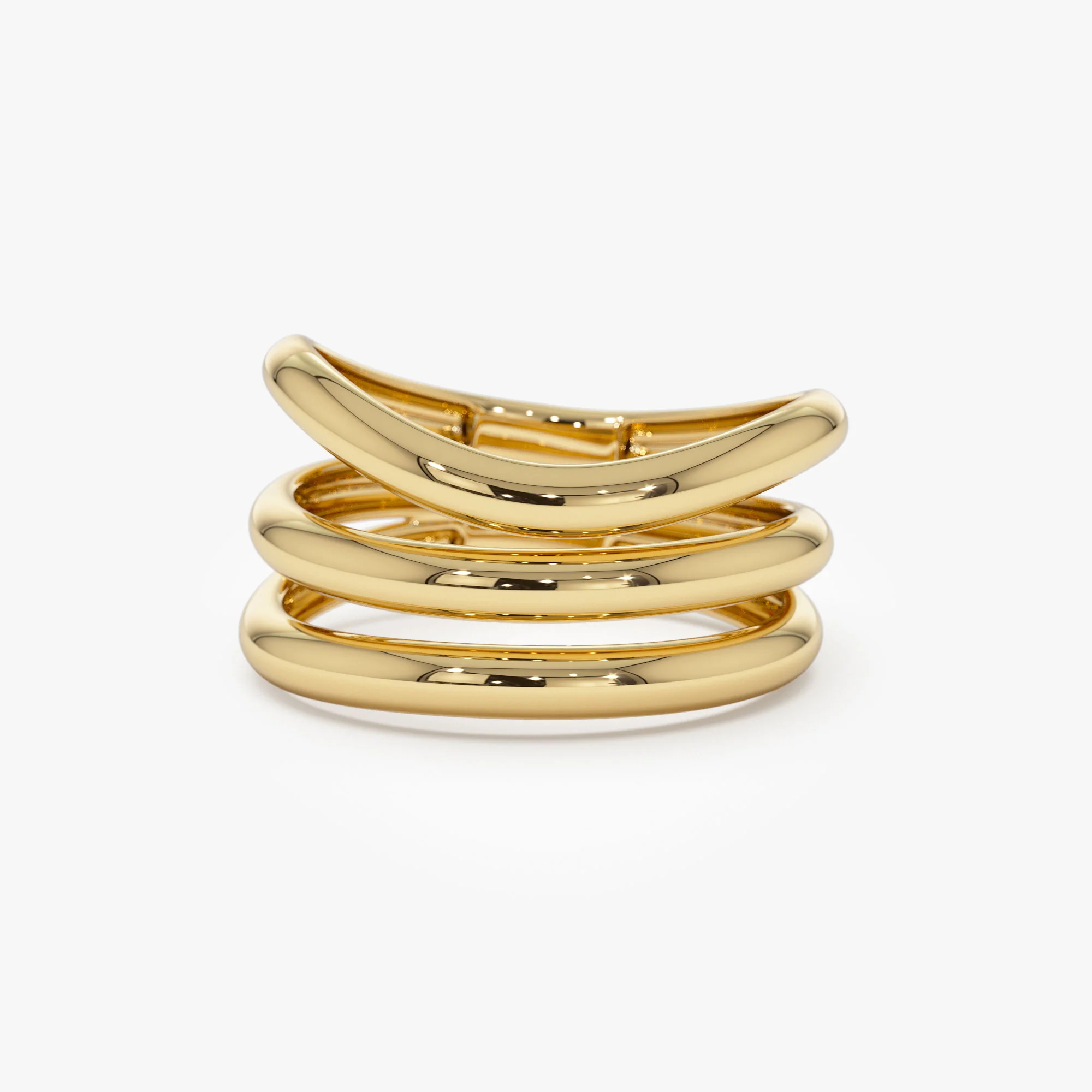 14K Stacked Chunky Curved Ring