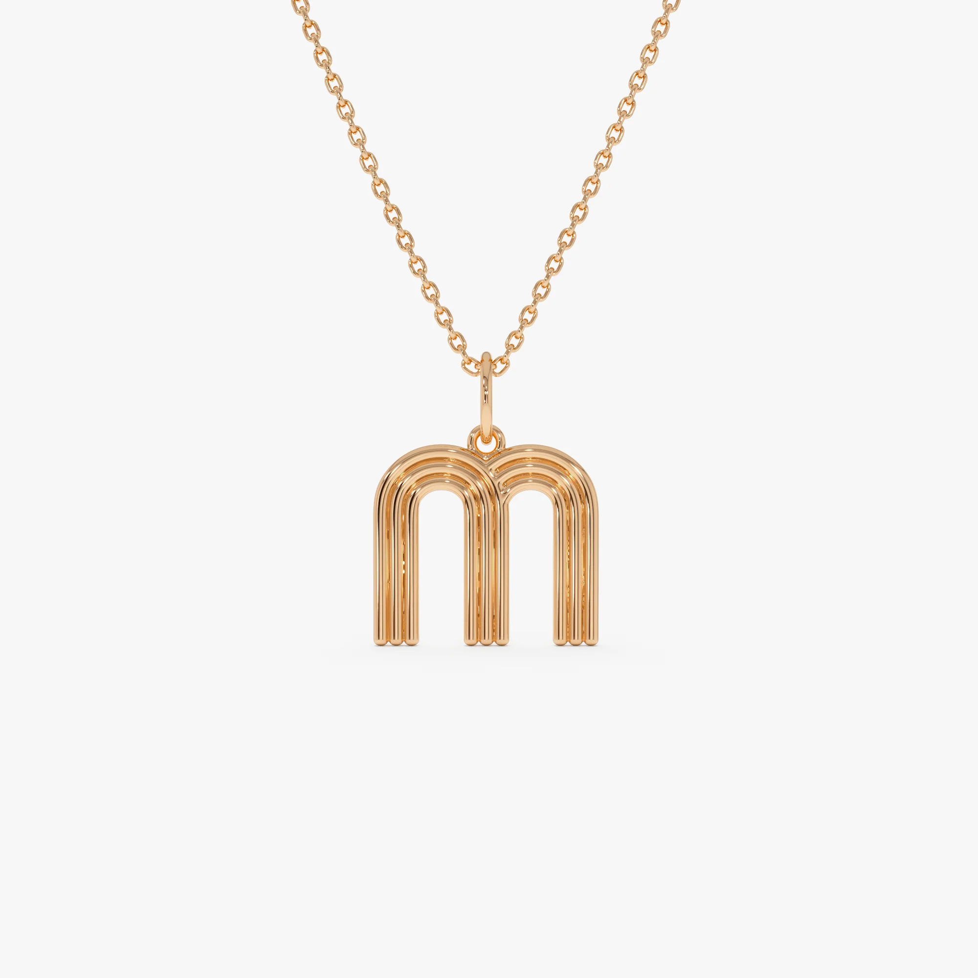 14K Triple Line Initial Necklace - Image 7