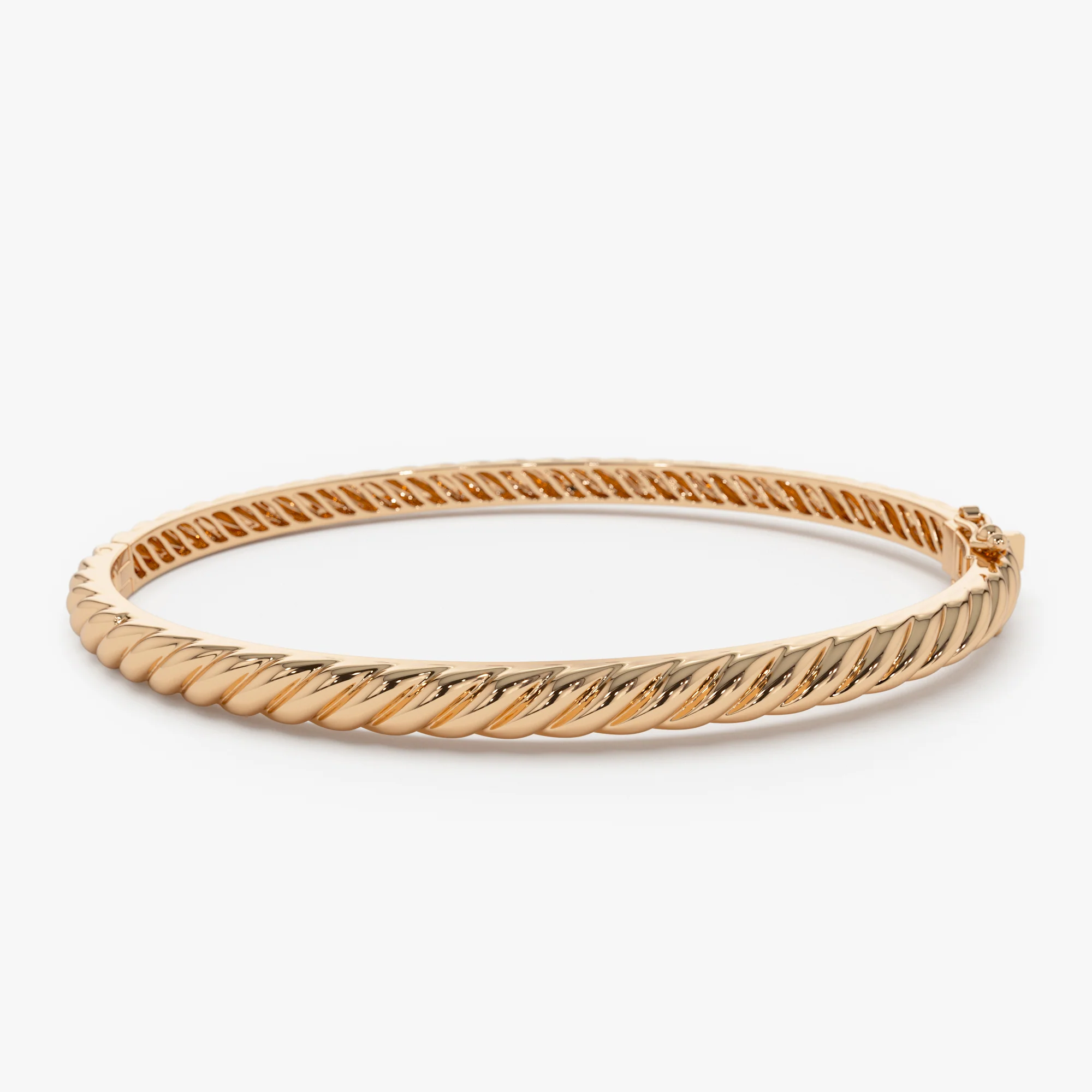 14K Twist Rope Dainty Cable Bangle - Image 6