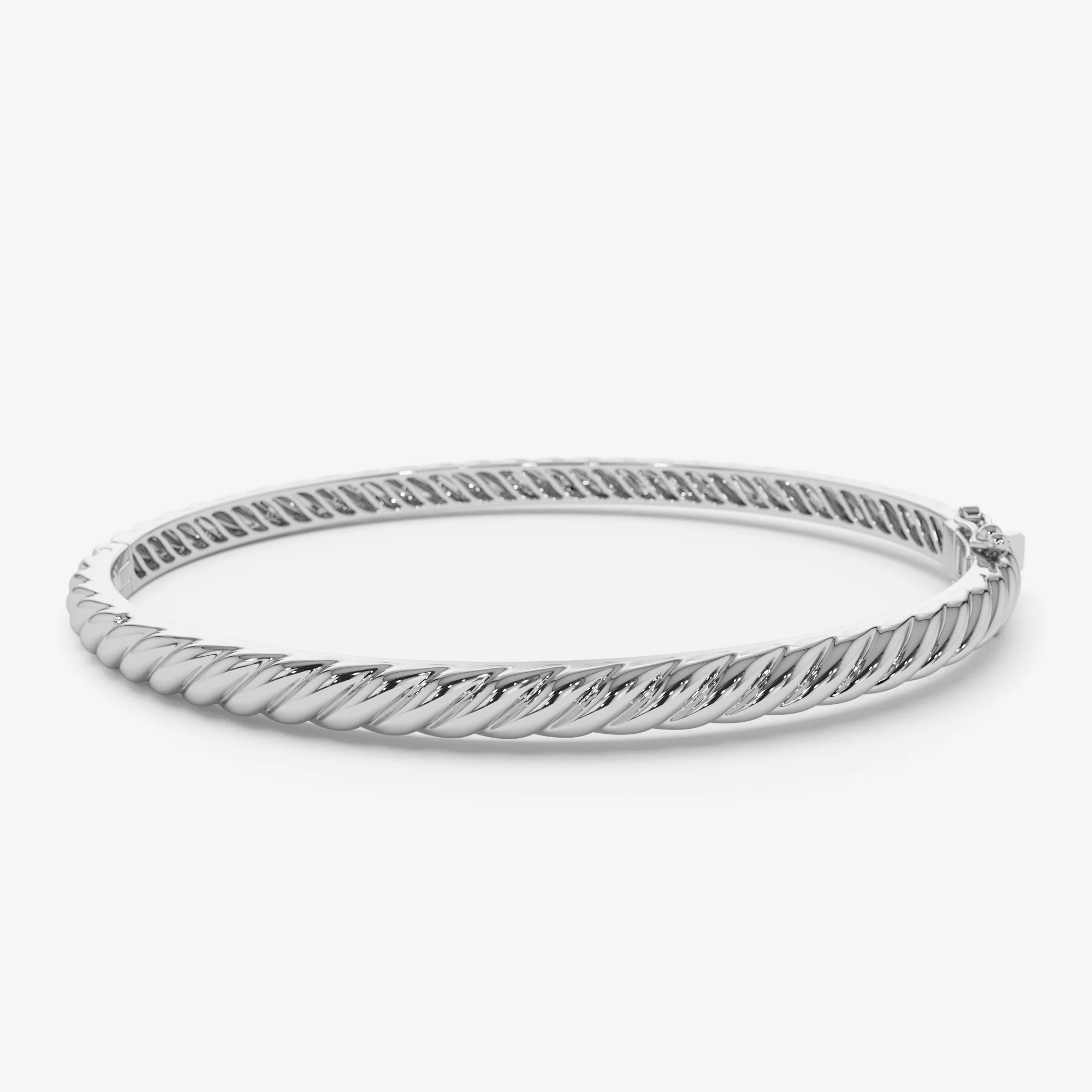 14K Twist Rope Dainty Cable Bangle - Image 7