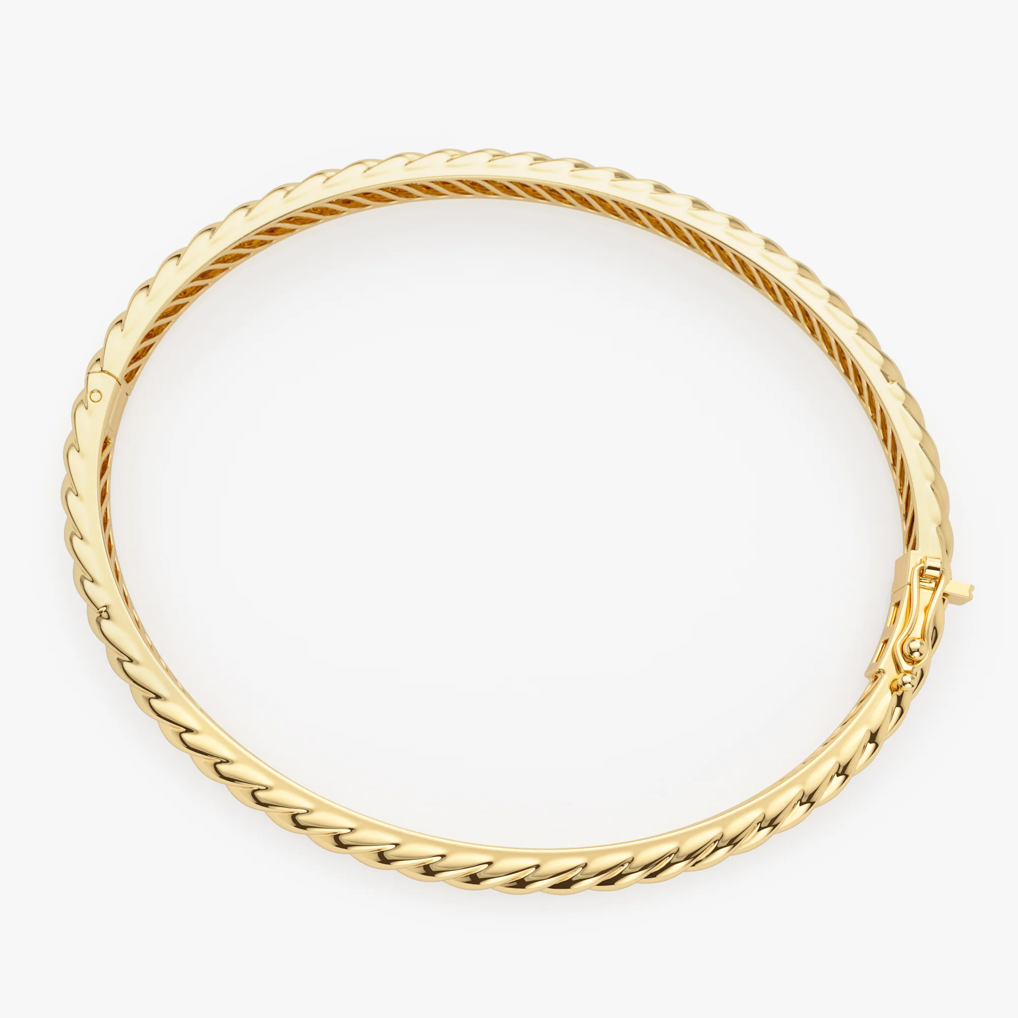 14K Twist Rope Dainty Cable Bangle - Image 8