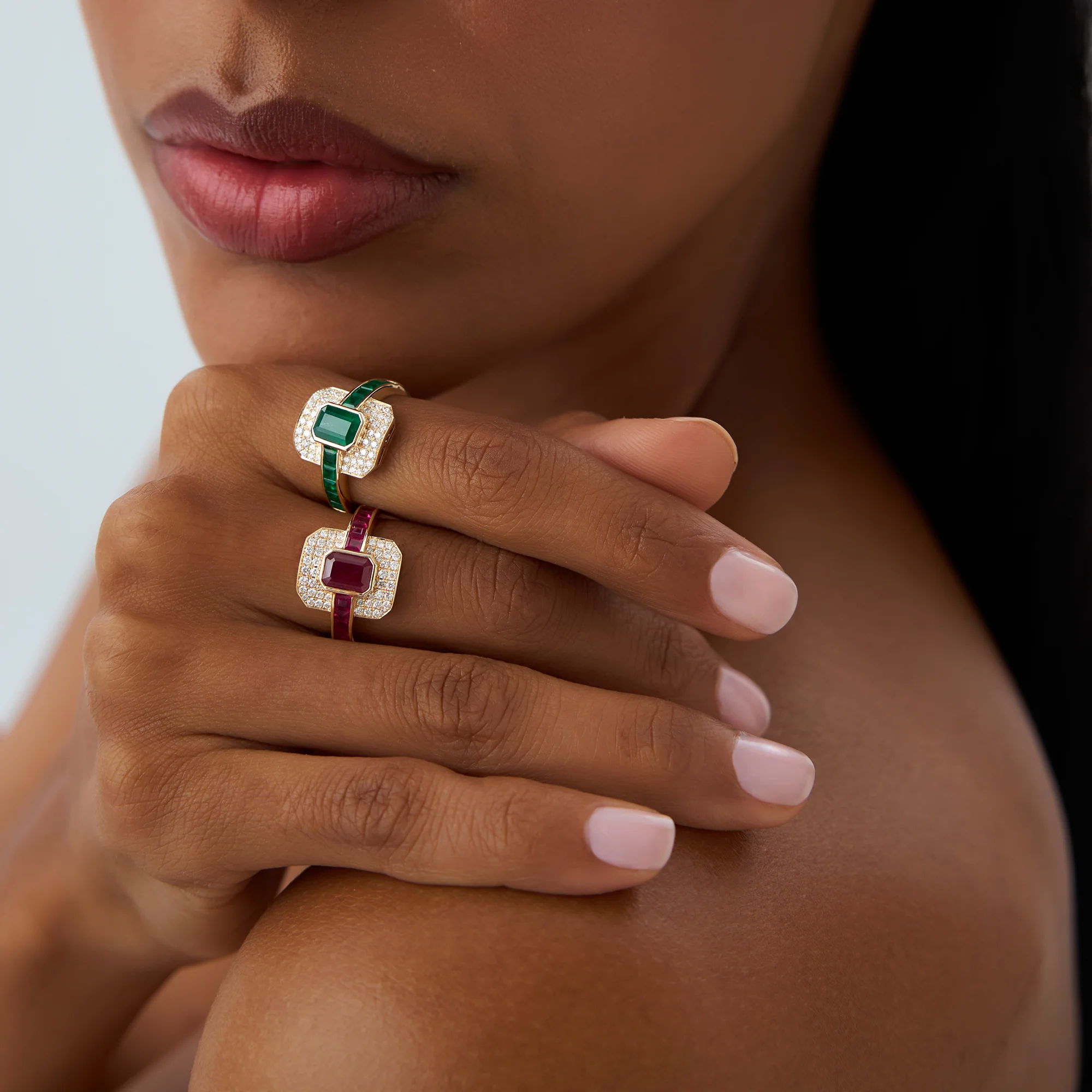14k Unique Ruby and Diamond Art Deco Ring - Image 5