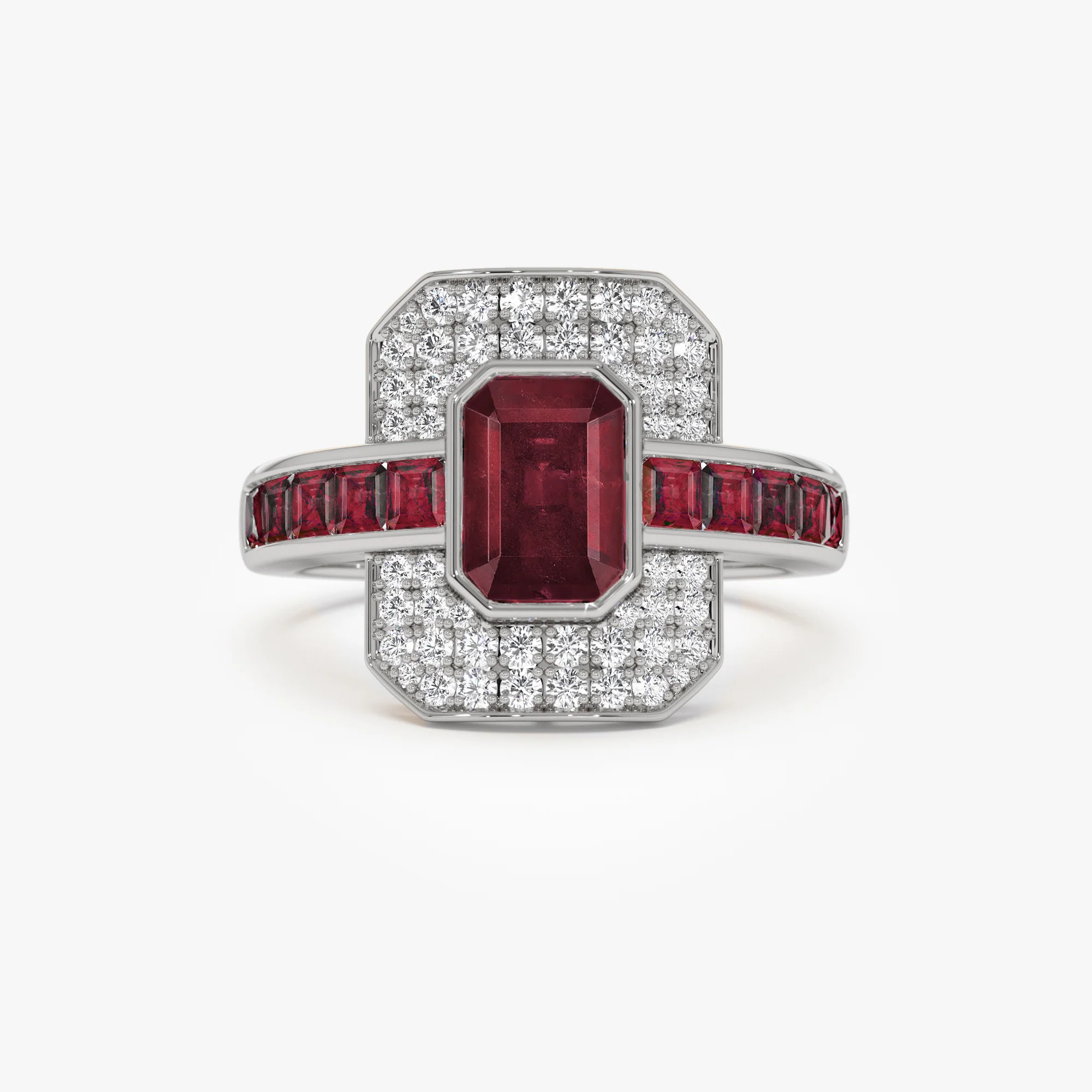 14k Unique Ruby and Diamond Art Deco Ring - Image 8