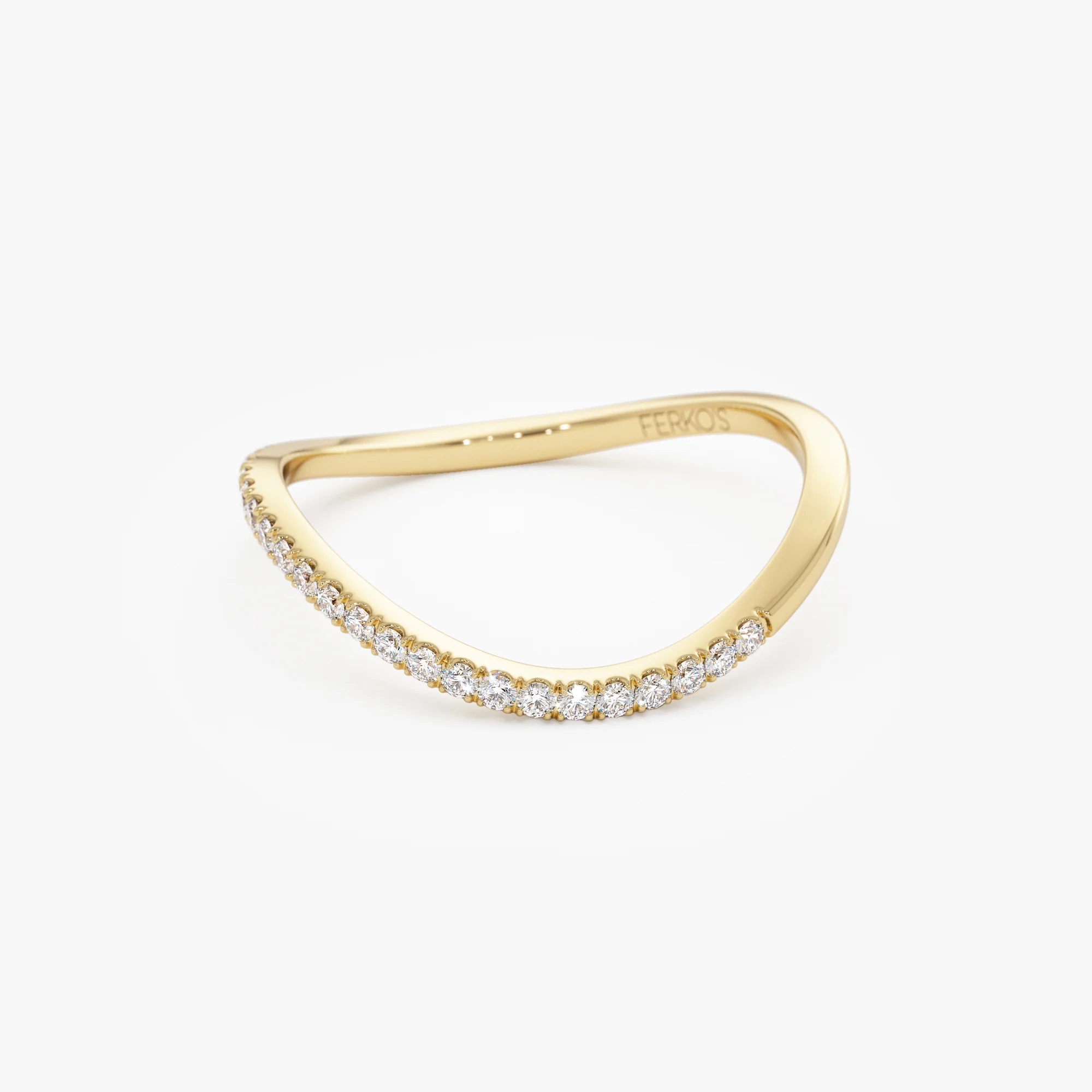 14k Waive Design Micro Pave Diamond Ring - Image 7