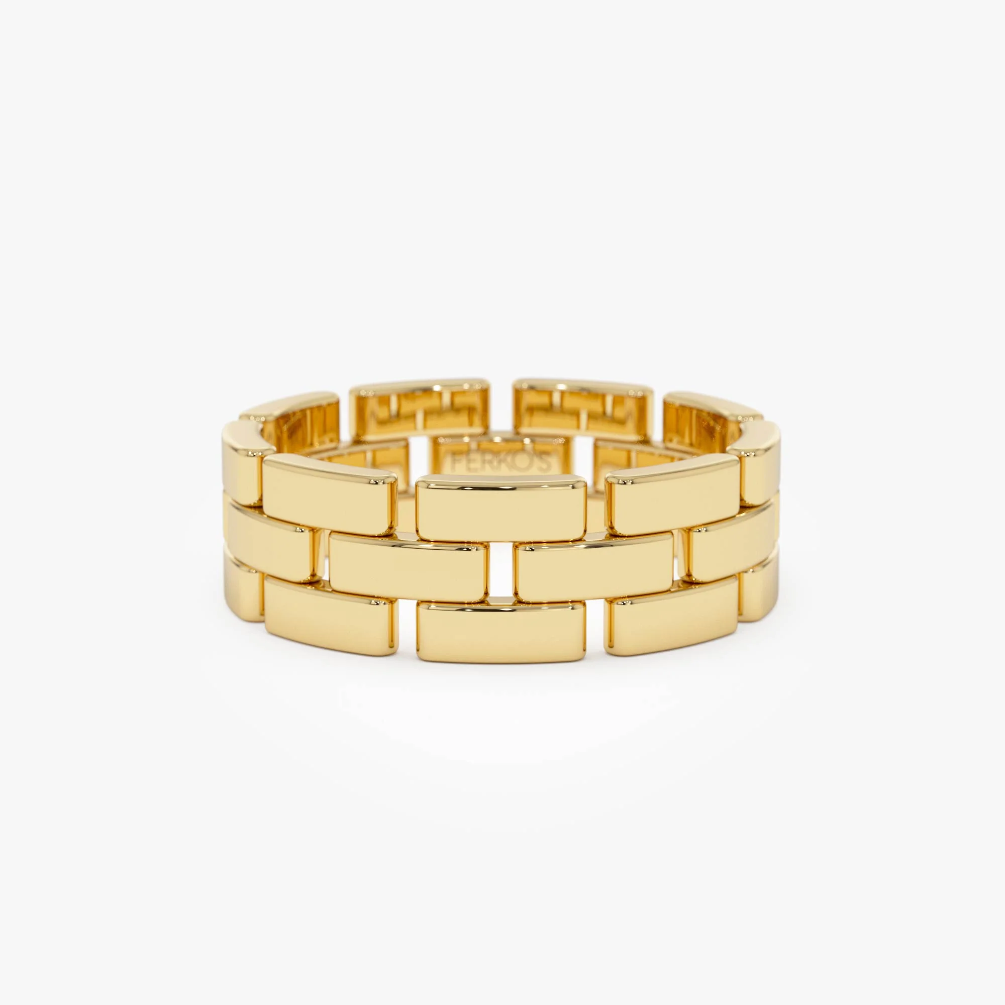 14k Wide Chain Link Ring