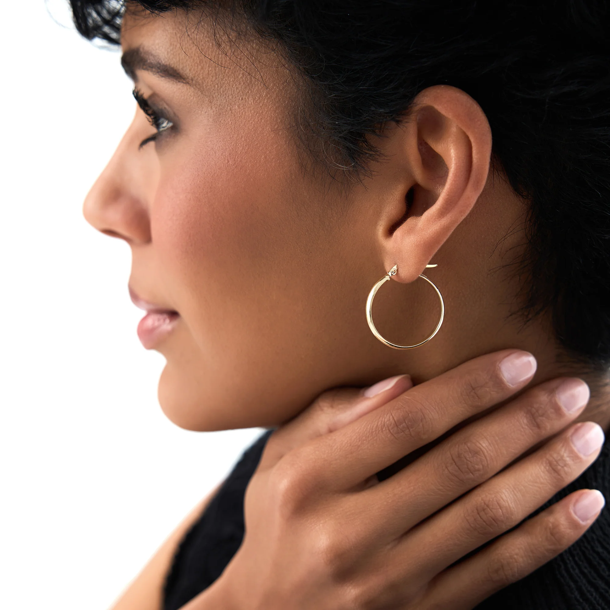 14K Gold 4MM Medium Hoops - Image 2