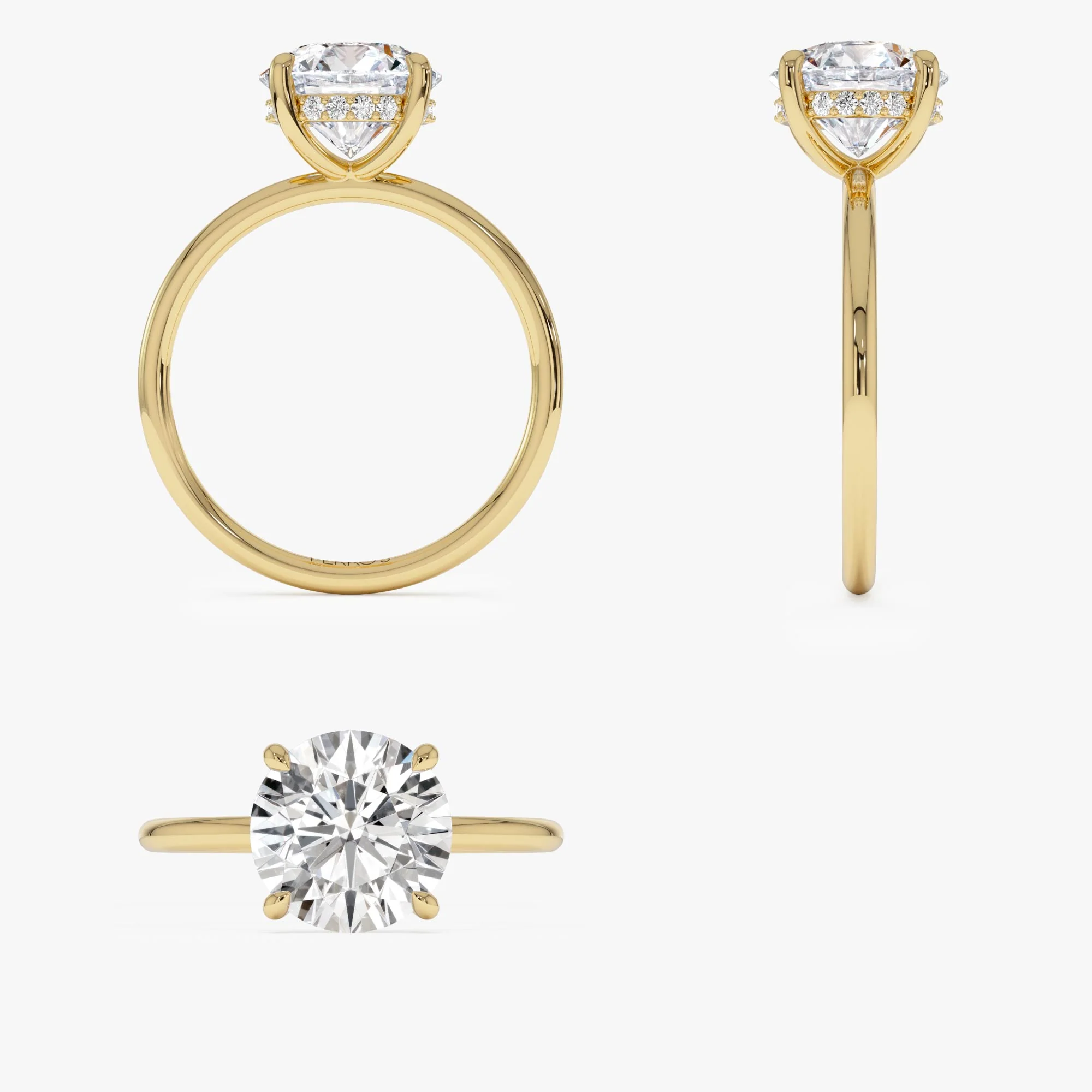 2.00 Ctw 14k Round Brilliant Lab Grown Diamond Engagement Ring with Hidden Halo – Rosalie - Image 10