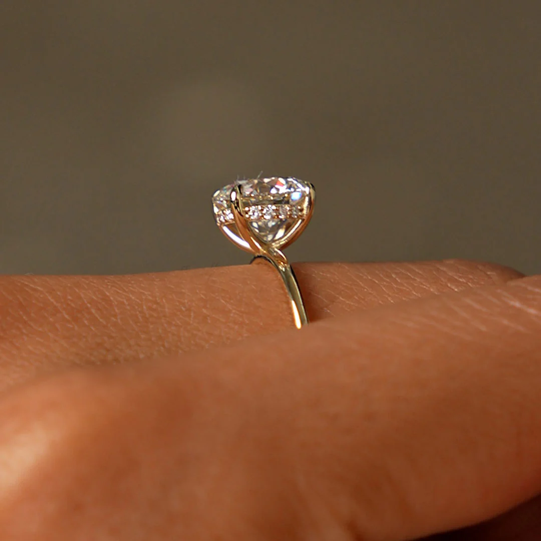 2.00 Ctw 14k Round Brilliant Lab Grown Diamond Engagement Ring with Hidden Halo – Rosalie - Image 4