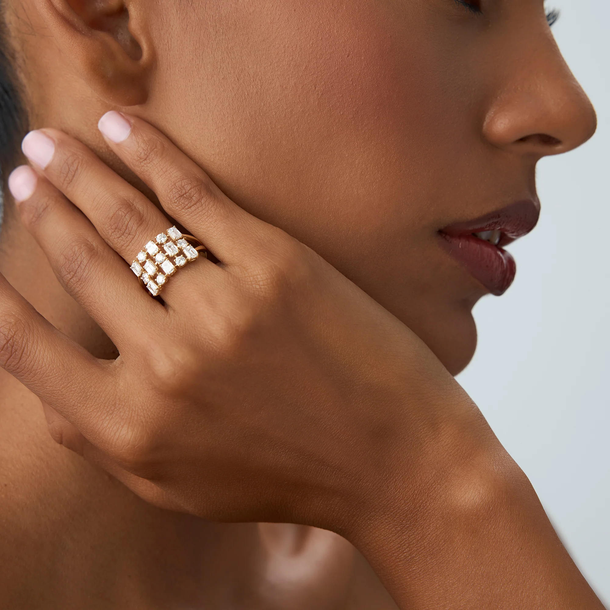 2.15 ctw Multi Shape Lab Grown Diamond Cocktail Ring - June - Image 5