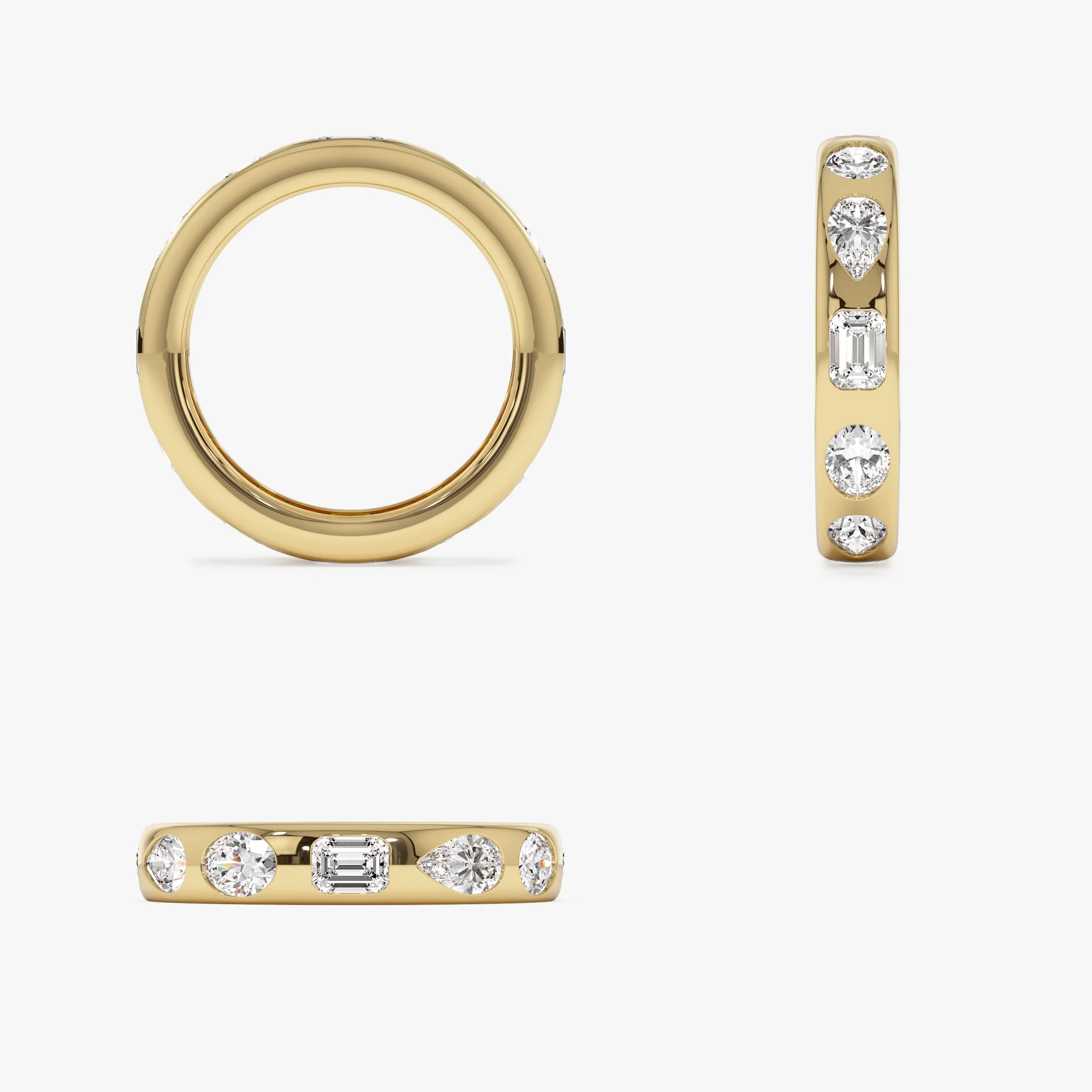 2.35 ctw 14k Mixed Shape Flush Setting Lab Grown Diamond Anniversary Ring - Clara - Image 9