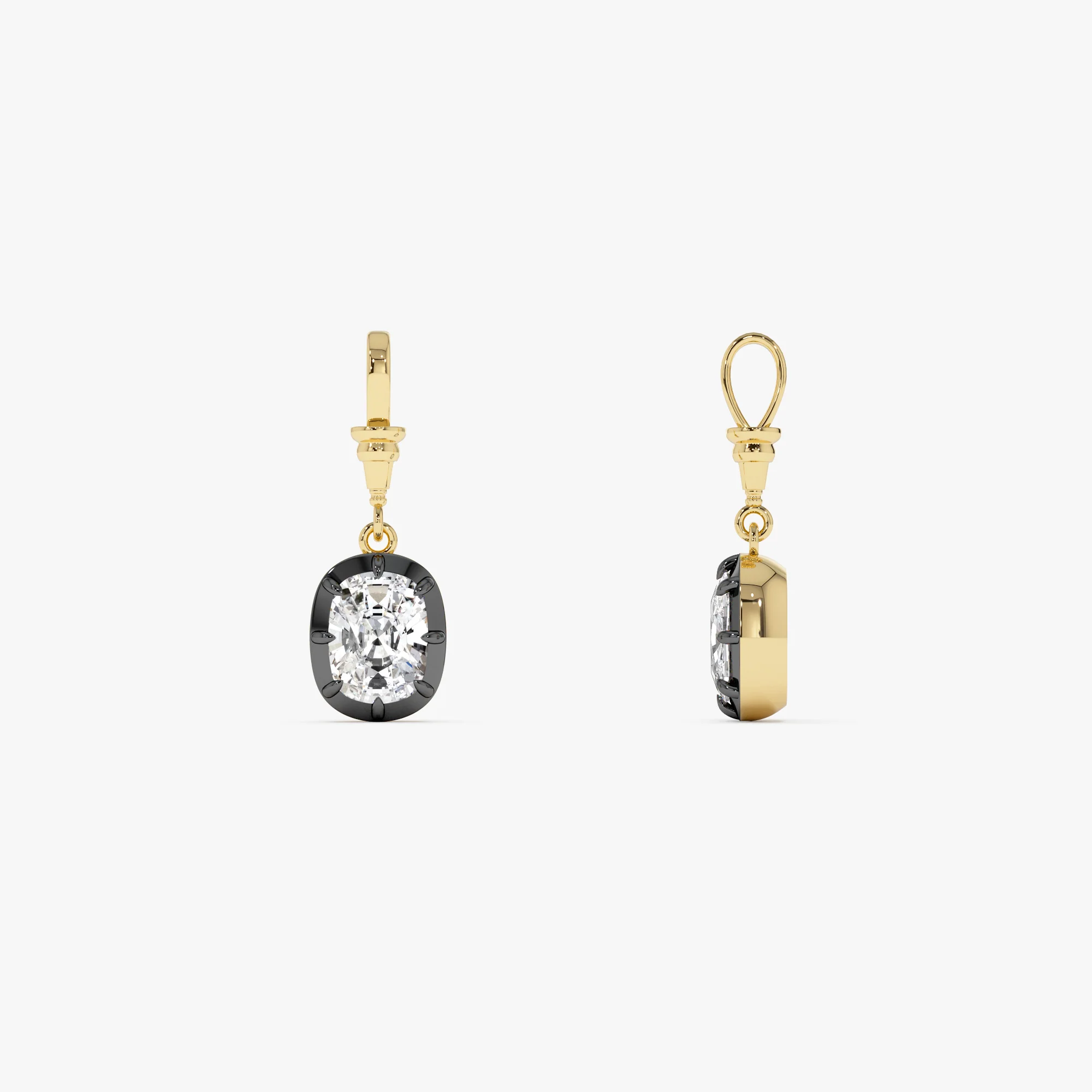 2 CTW 14K Vintage Inspired Elongated Cushion Cut Lab Grown Diamond Charm - Mabel - Image 5