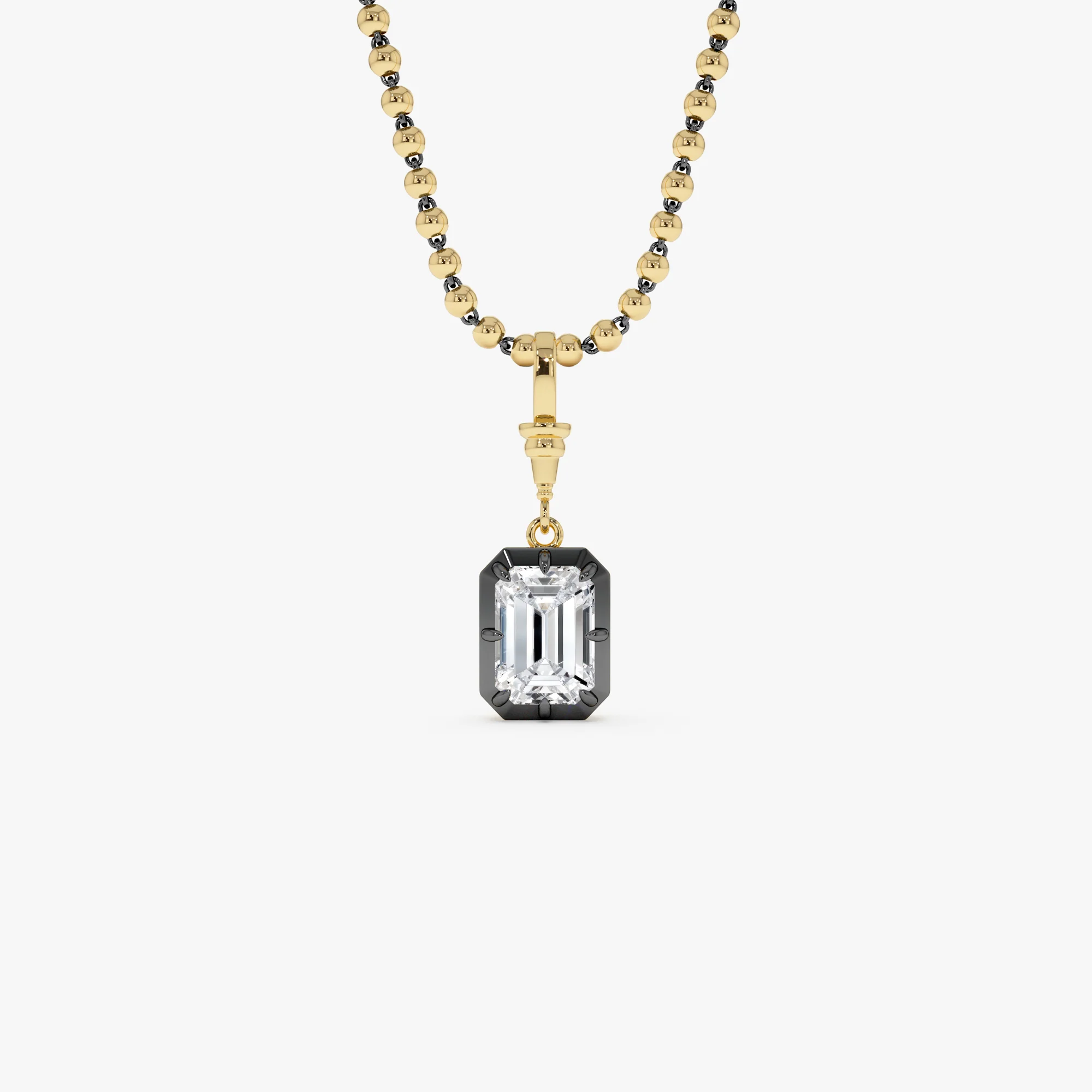 2 CTW 14K Vintage Inspired Emerald Cut Lab Grown Diamond Charm - Mabel